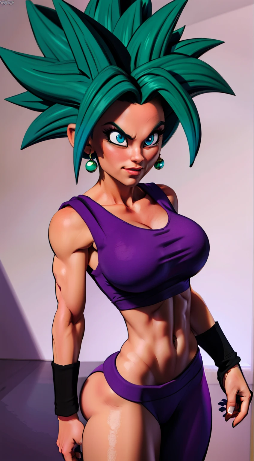 ((masterpiece)), ((proportion Aurea)), ((Dynamic)), ((natural)) ((best quality)), ((ultra-detalhado)), ((kefla dragon ball super)), {1mulher}, {blue hair}, {super sayajin}, {style dragon ball super character}, olhos azuis, {{sexy}}, seios grandes , (roupa casual), {pubic_tatuagem, tatuagem brilhante}, {{anatomia perfeita}}, {{scenecy: jardim fantasy}}, {fundo com desfoque}, mudo, Bottom-up view, perfeito:1.2