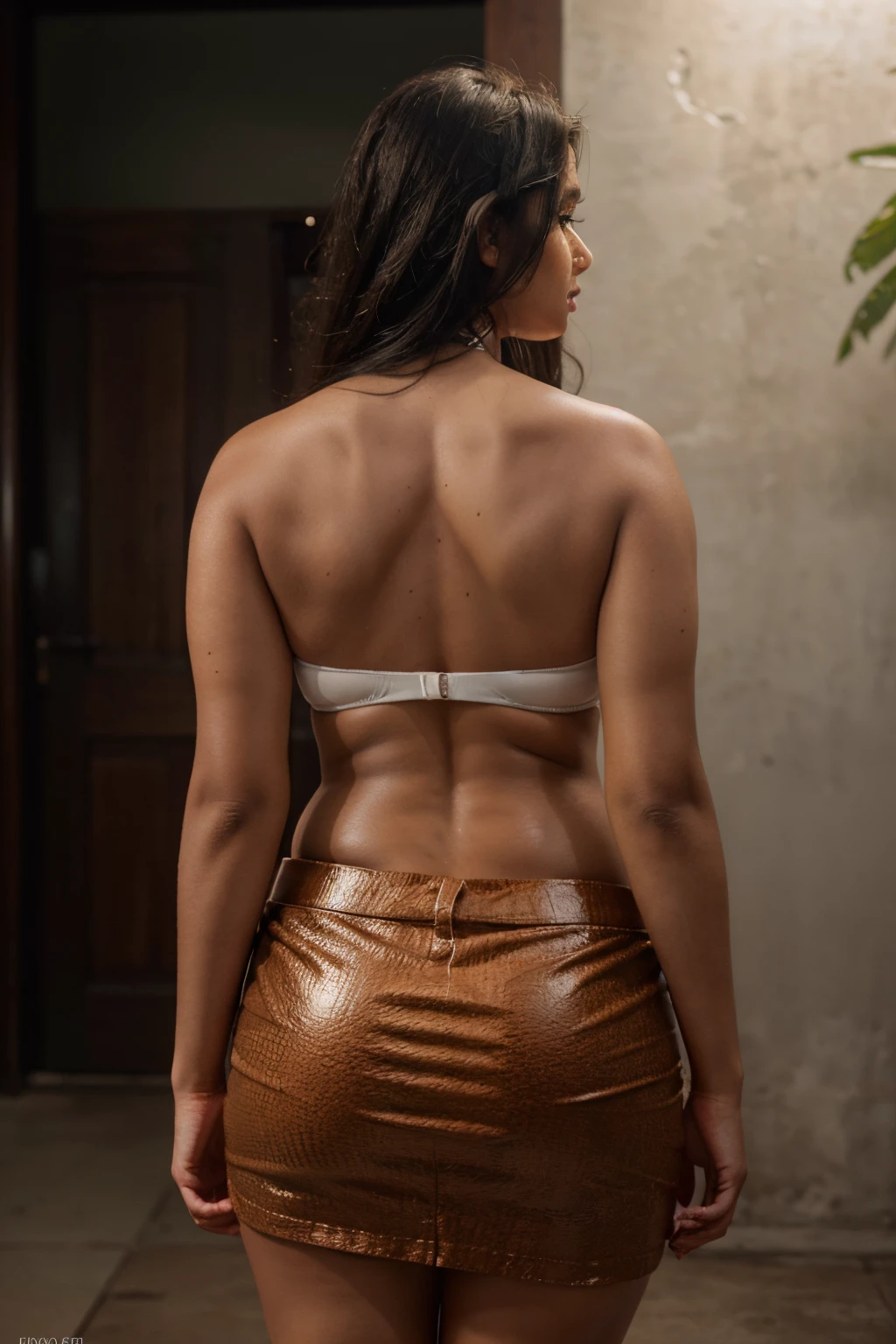 Foto RAW, photorealistic, photography, full body shot, master shot, goddess like beauty, perfect thick chubby mallu Desi, model sexy, Turn Back, Back shot and stick your butt out, Indian model shoot, white bra, teacher, navel piercing, lipstik red, red skirt, realistic, realism, incredible details, sensual pleasure, photorealism, detailed skin, skin pores, high contrast, photorealistic Artstation 8k HD digital art trend of high definition and detailed realistic skin texture, ultra detail, realistic skin texture, armature, best quality, ultra high definition, (photorealistic:1.4),, high resolution, detail, raw photo, Re sharp, by Lee Jefferies Nikon D850 Film Stock Photo 4 Kodak Portra 400 Camera F1.6 Lens Rich Color Ultra Real Realistic Realistic Textures Dramatic Lighting Unreal Engine Trending at Art Station Cinestill 800,(pele altamente detalhada: 1.2), 8k UHD, DSLR, soft-lighting, alta qualidade