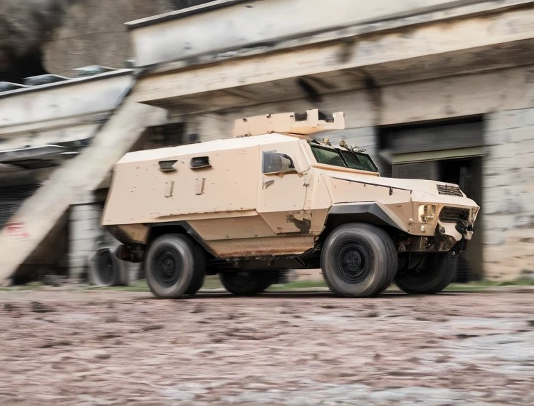 there is a large military vehicle parked in a parking lot, military vehicles, fully armoured, heavily armoured, vehicle, automated defence platform, tank, military equipment, new vehicle, 555400831, 513330673, 658923803, man, alternate angle, tanks