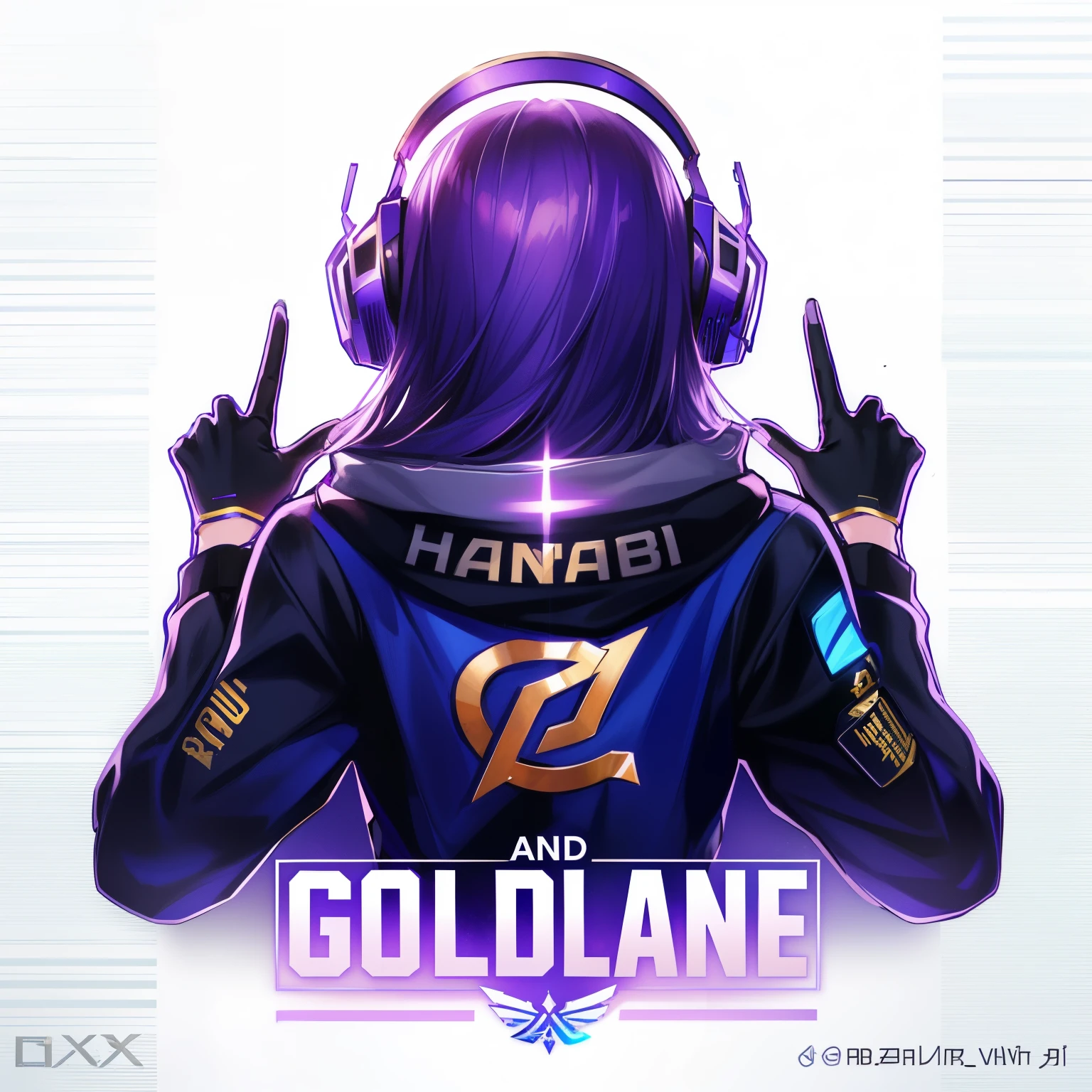 a close up of a person wearing headphones and a jacket, godhand, hidari and vlop, official artwork, official fanart, pharah, high quality fanart, gildhardho, anime cover, g liulian art style, official art, hasanabi, hidari, official fanart behance hd, godlike, ig studios anime style, promo art, Violet