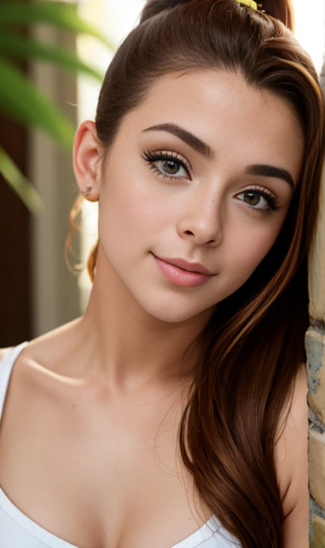 Photo of a 14 year-old european girl, .RAW, hermosa chica adolesente, (Long brown hair with ponytail), light brown hair ponytail hairstyle((retrato)), ((Cara detallada:1.2)), ((Detailed facial features)), (Piel finamente detallada)  , (Masutepiece) (proporciones perfectas)(fotos realistas)(La mejor calidad) (Detallado) fotografiado con una EOS R5 de Canon, Lente de 50 mm, f/2.8, NffSW, (8k) (papel tapiz) (cinematic lighting) (Dramatic lighting) (foco nítido) (Enrevesado) senos medianos , pechos medianos , pecas en mejillas , cuerpo completo , hermoso cuerpo de mujer ,  lindo maquillaje , gran sonrisa  , hermosa chica delgada escultural , hermosa desnudes , posando en picsina, posando desnuda para foto , seductora