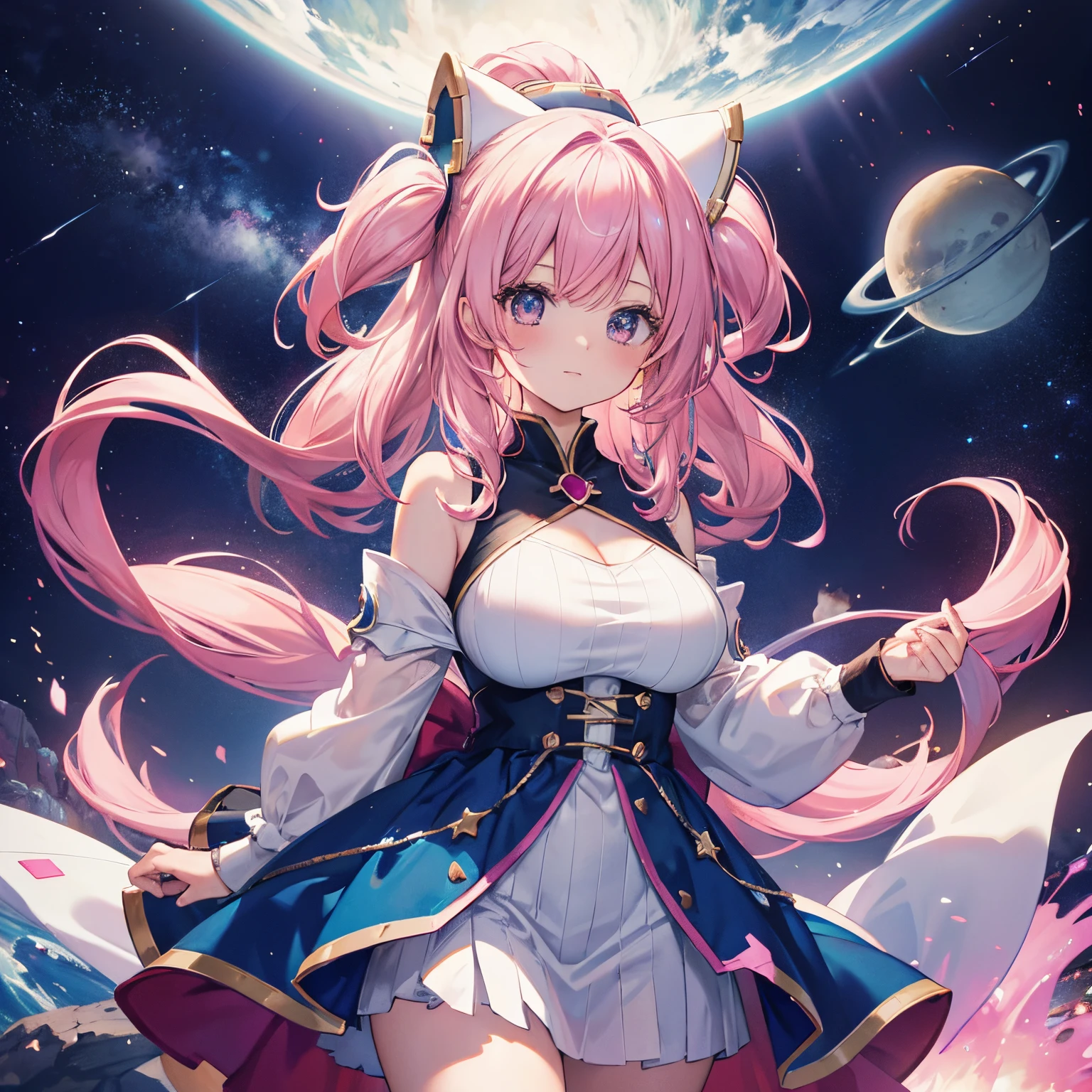 1个Giant Breast Girl, Star Mage, pink hair maria chiquina, Space comets,