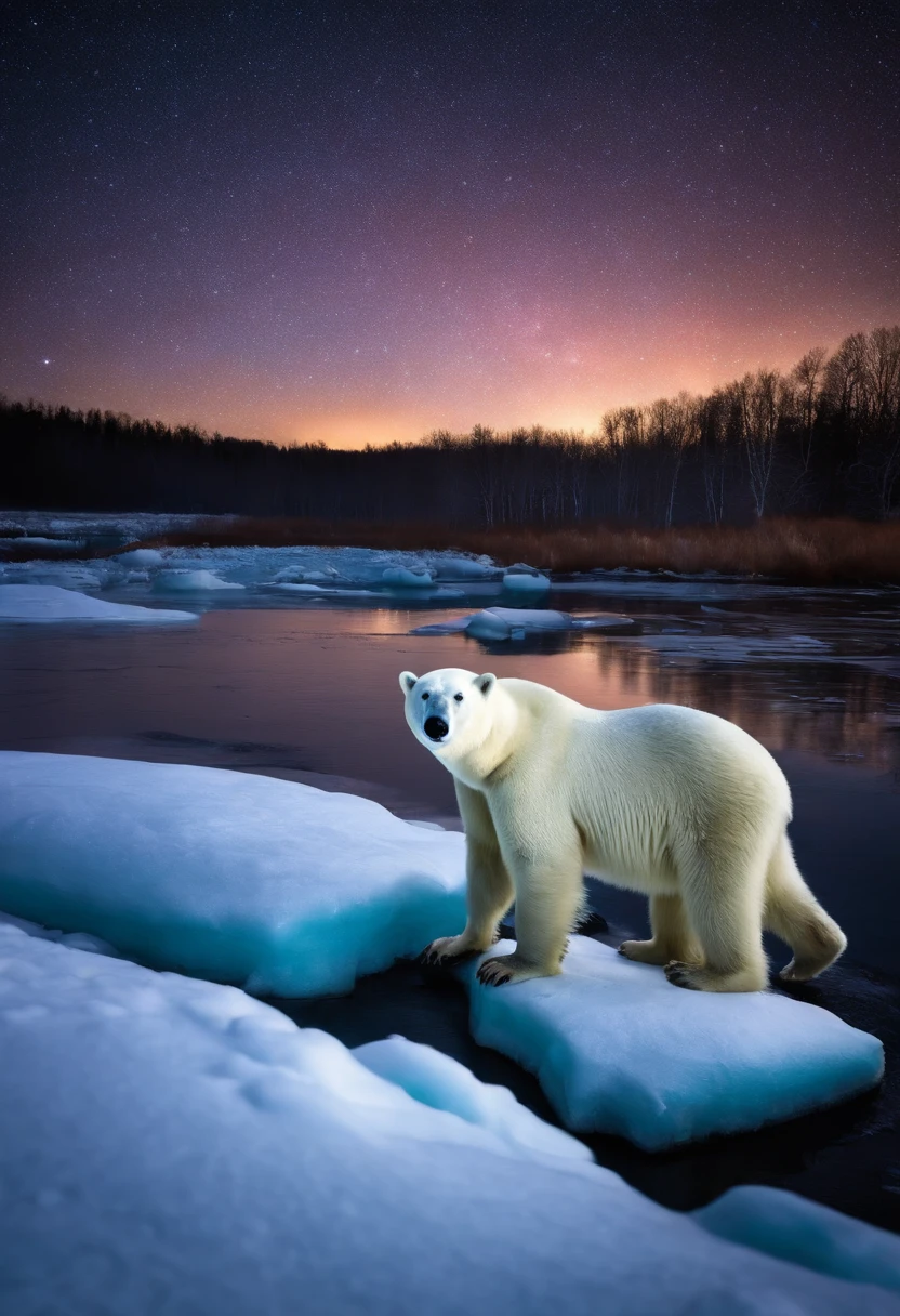 polar bear,Winters,the night,