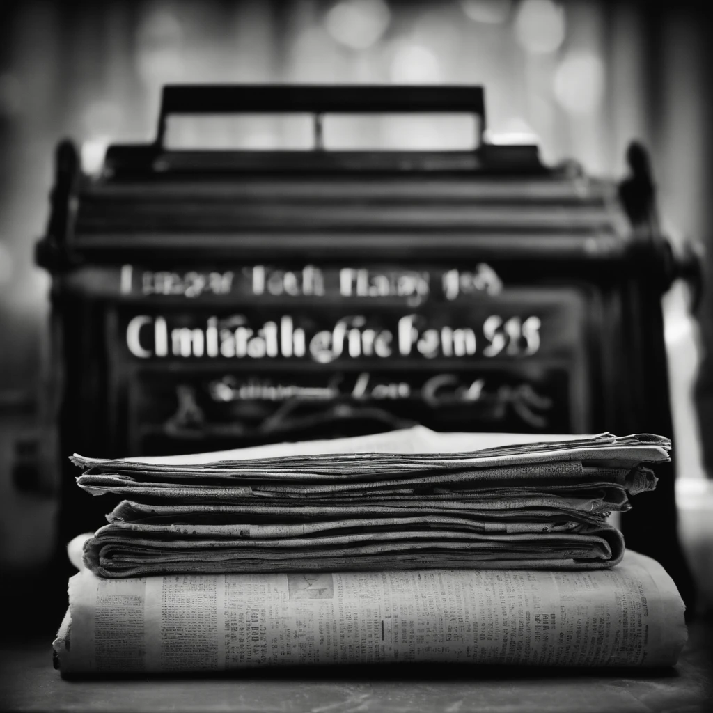 old newspaper、black-and-white
