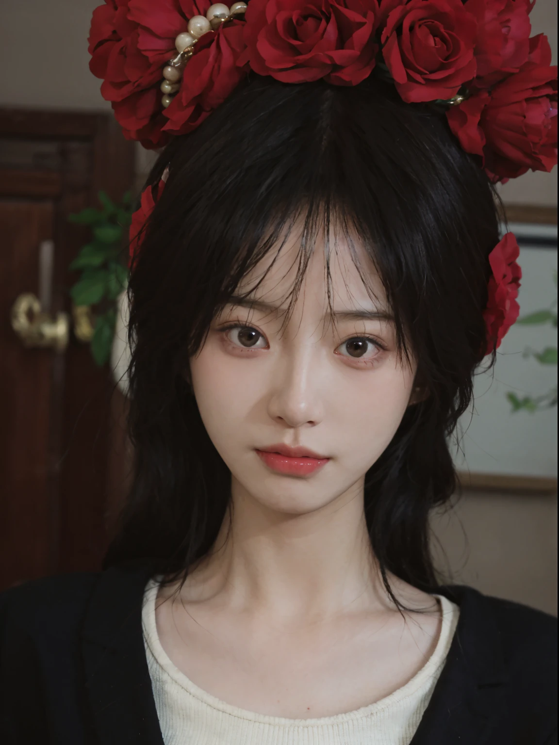Best quality， 超高分辨率， （realistically：1.4），A woman wearing a white top,Take a pose and take a picture,nevando，🤤 girl portrait, beautiful Korean women, gorgeous young korean woman, Korean girls, Urzans, Young and cute Korean face, Cute and delicate face, Those girls&#39; The avatar is cute and exquisite, beautiful young korean woman, young and lovely Asian face, Pale round face, Cute Korean face, Beautiful Asian Girls