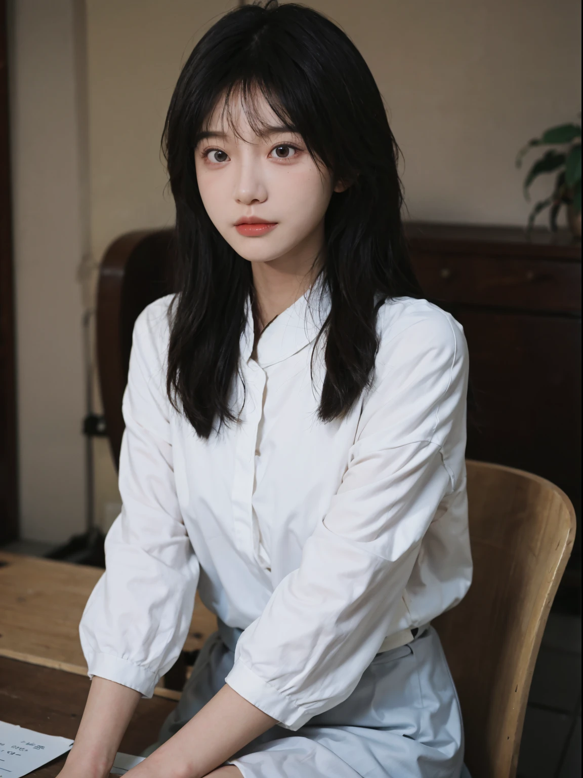 Best quality at best, 超高分辨率, (realistically:1.4),A woman in a white blouse,Strike a pose for a photo,nevando,white wedding gown,🤤 girl portrait, beautiful Korean women, gorgeous young korean woman, Korean girls, Urzans, Young and cute Korean face, Cute and delicate face, Those girls' The avatar is cute and exquisite, beautiful young korean woman, young and lovely Asian face, Pale round face, Cute Korean face, Beautiful Asian Girls