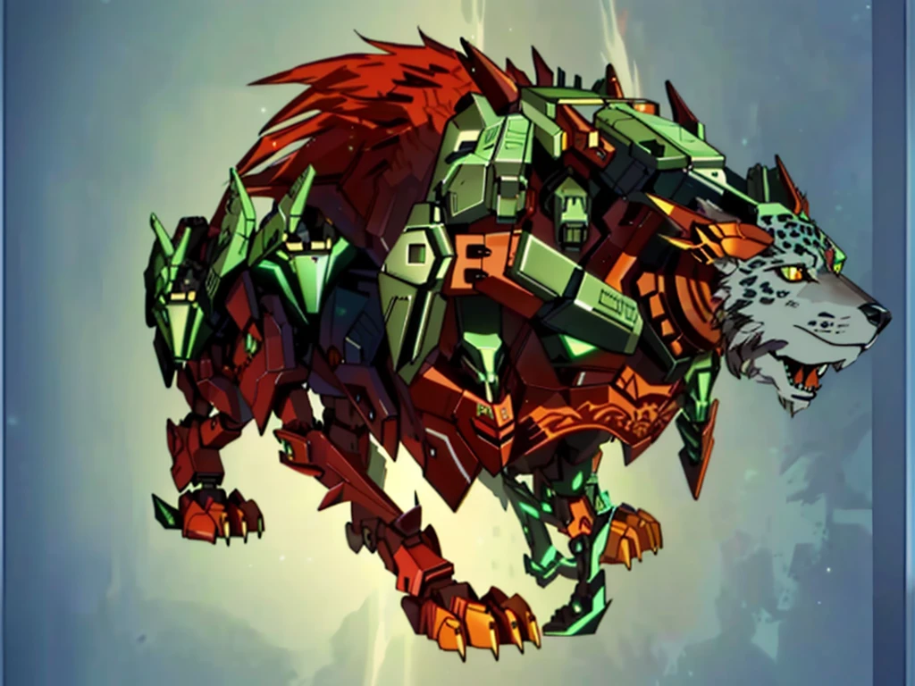 Cerberus, dire wolf, rich aztec jaguar armor, wolf armor, mecha hound, portrait of a gnoll, Three head cerberus, animal, no human