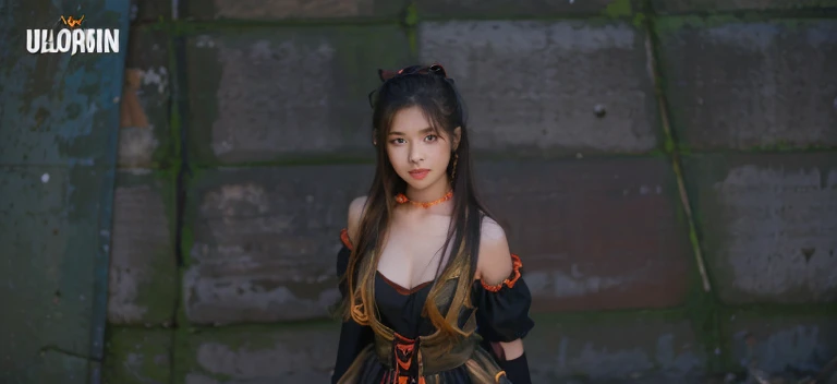 Asian girls with cute halloween dress