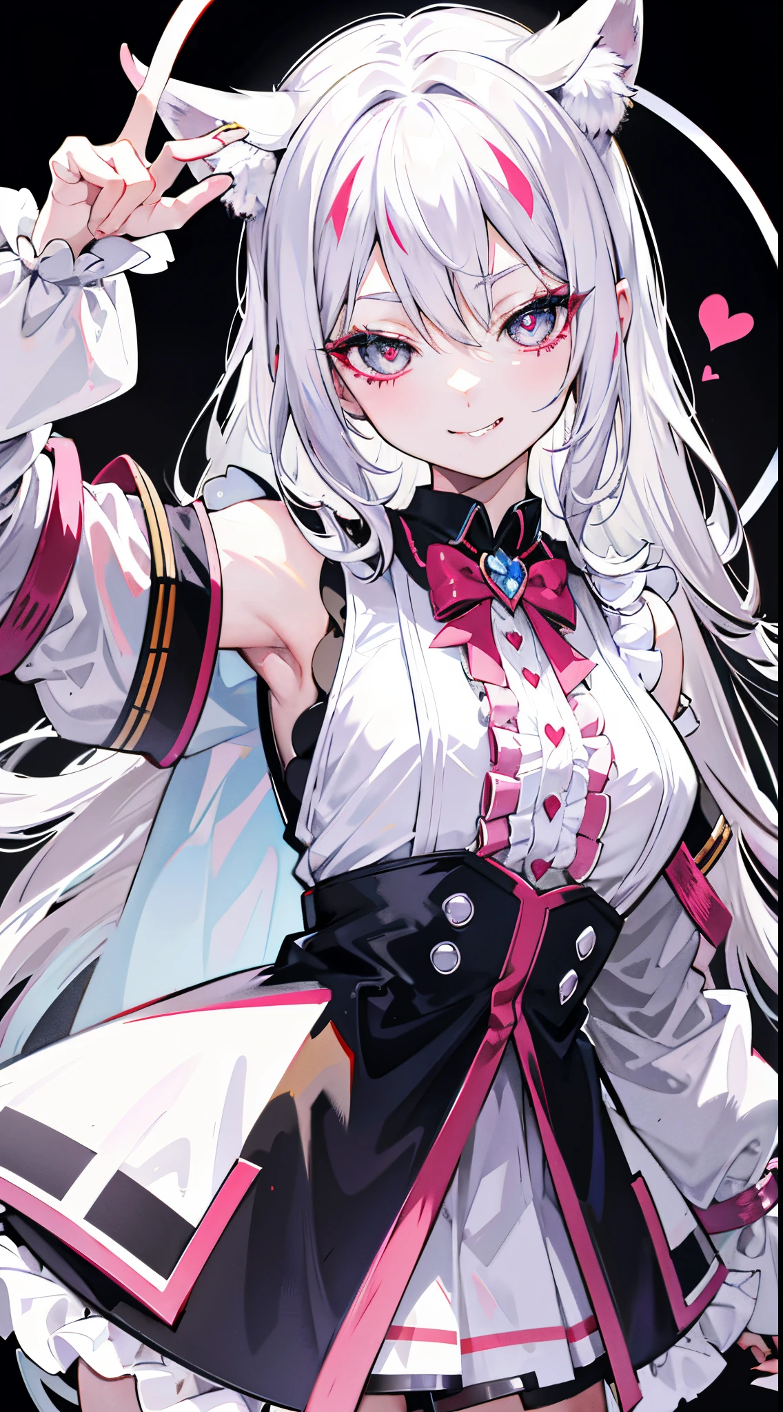 White-haired，Red eyes，(magical girl outfit:1.4)，white background，Q Version，stand up，full bodyesbian