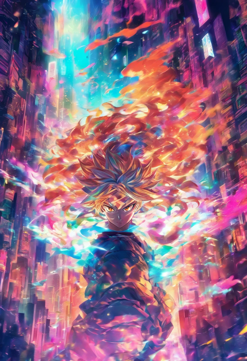 Glitchcore Book Page, colorful illustration
