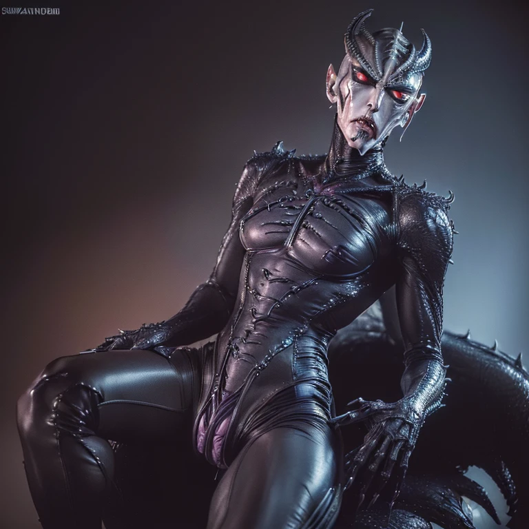 (8k, RAW photo, best quality, homoerotic, looking at viewer, face, eyes:1.5), (1boy, slender androgynous male, queer, depraved sissy villain, realistic masculine crotch, alduin:1.65)