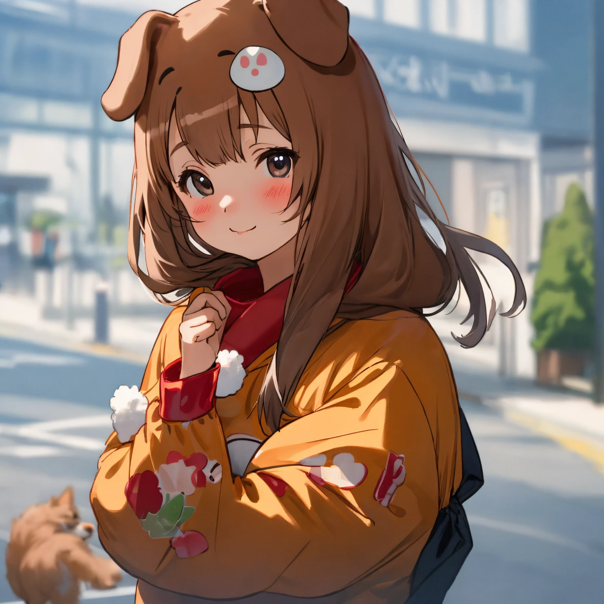 a Dog　Kigurumi　girl with　animesque