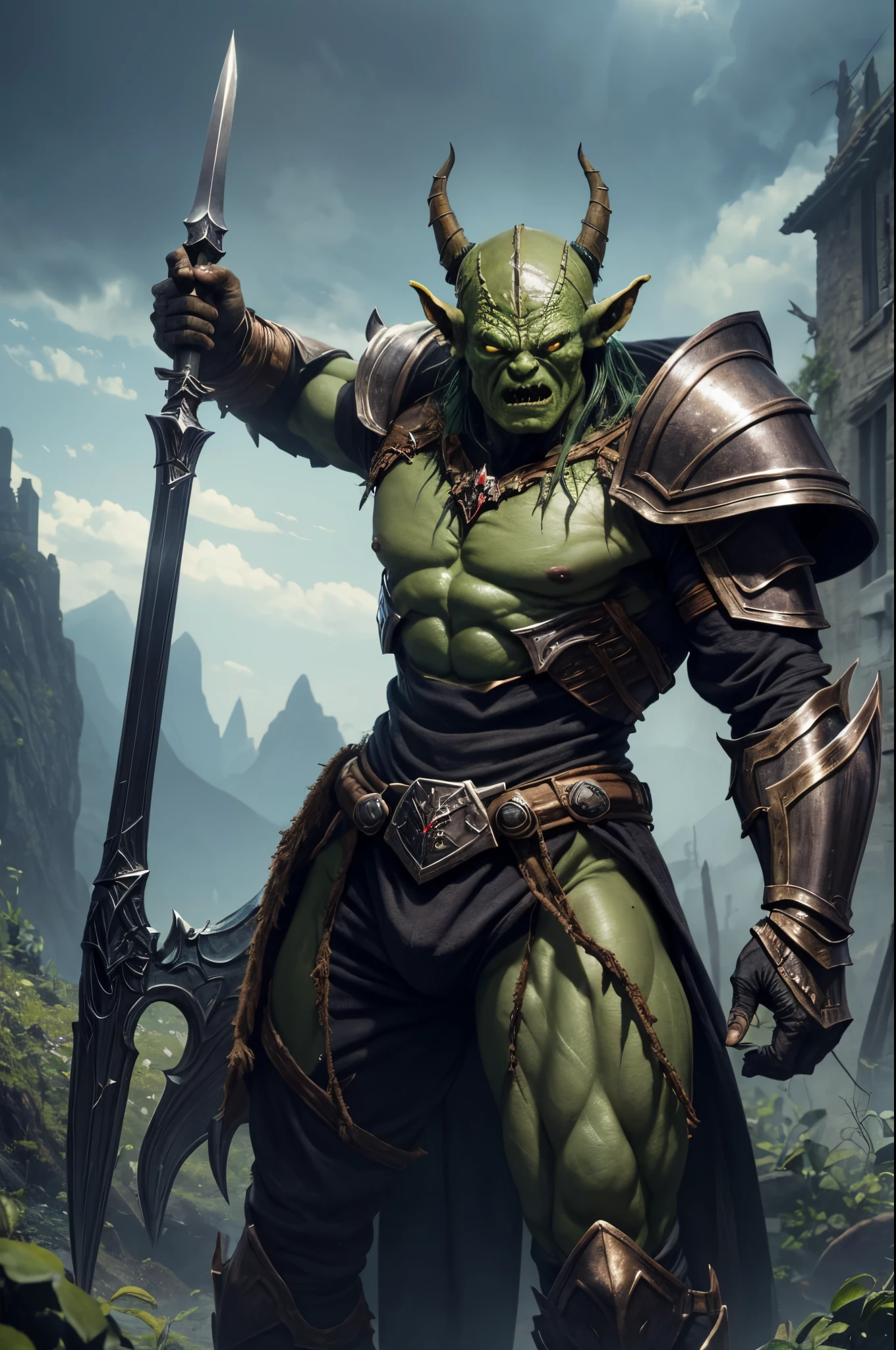 8K,1 Goblin knight with small green skin and armor,(realistic representation)The goblin knight has a crude axe.、Goblin knight in metal armor,Goblin knight with a large metal shield,Dragon Fantasy Goblin Dragon Fantasy Goblin、goblin art、Medium portrait of a goblin、orc themed、goblin portrait、super detailed fantasy characters、Humanoid Creatures、creature concept art、concept creature character art、oak on vines、Ultra-realistic fantasy monsters、Gollum as a titan、weak goblin,超A high resolution,super precise goblin,A hyper-realistic,Fantasyart,small monster,real looking skin,Lifelike texture,Small body,Large number of people,weak,ferocious,attack in groups,bloodshot eyes,Bloody body,dirty green goblin,Metal chest armor,Goblin knight with a large metal shield,