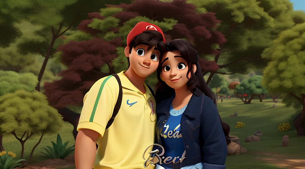 casal no estilo disney pixar, alta qualidade, melhor qualidade