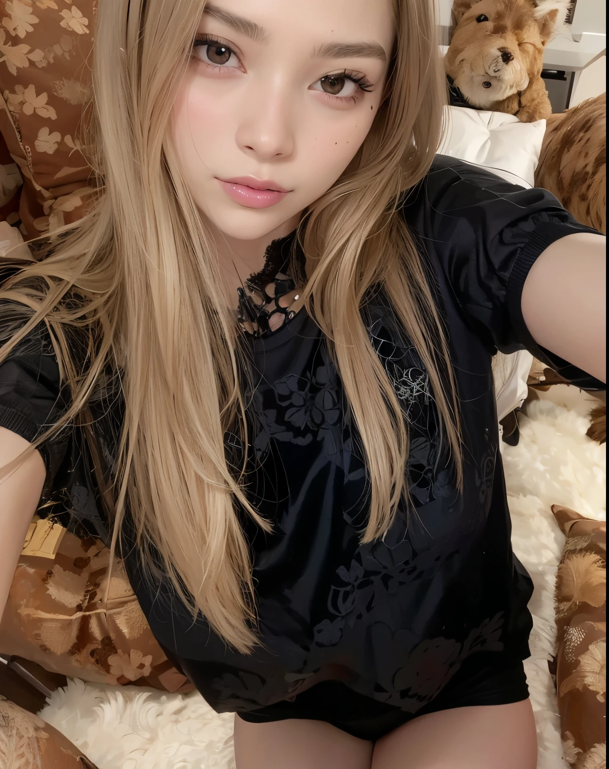blonde haired girl posing in front of a bunch of teddy bears, Misa Amane *, Misa Amane, con cabello largo y rubio, Portrait of the Japanese gyaru, Kemonomimi, Marisa Kirisame, Imagen tomada con Canon 8 0 D, ( ( Misa Amane # ) ), 1 8 yo, Imagen tomada con Canon EOS 5 D Mark IV, 20yo