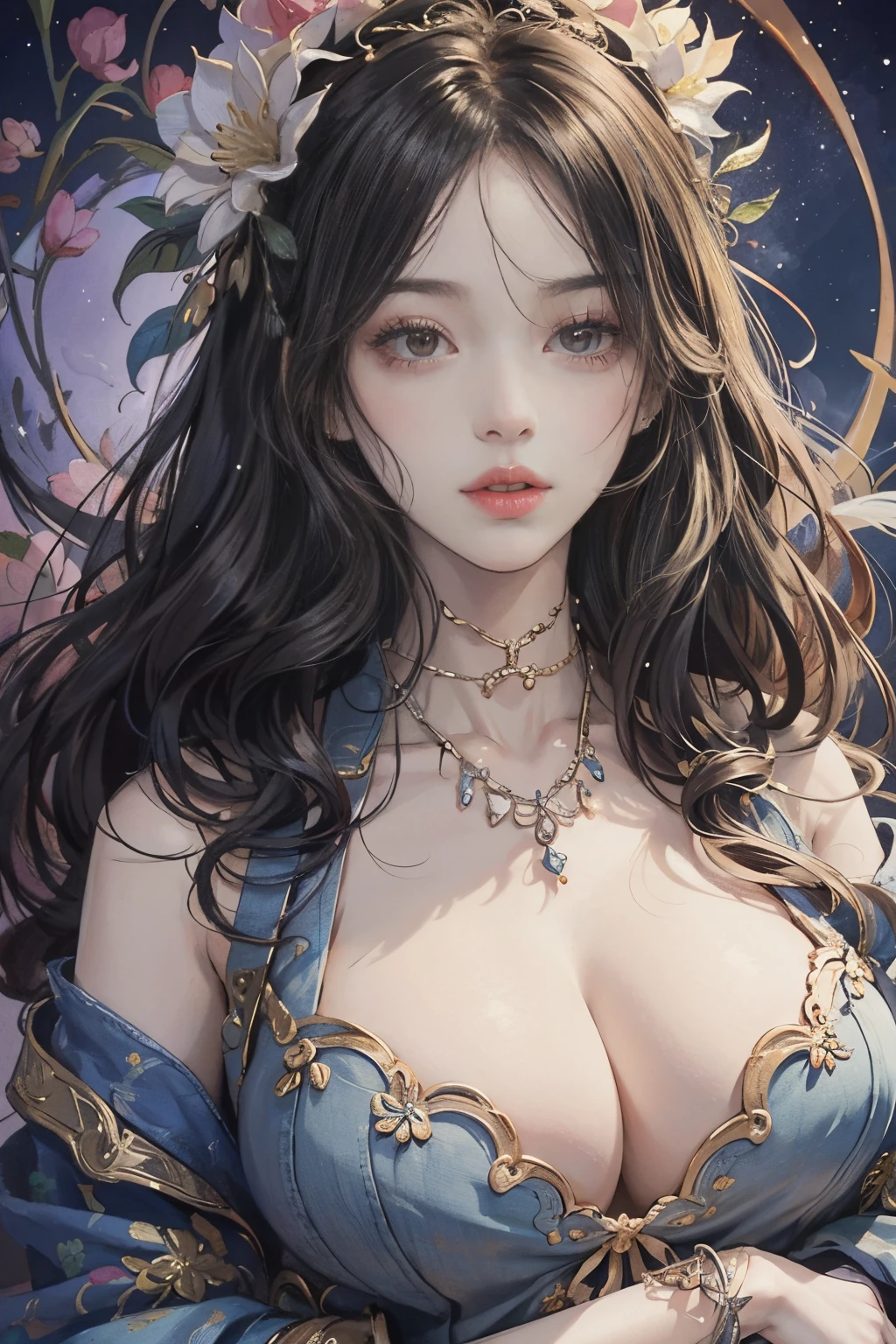 (tmasterpiece,top-quality,Best quality,offcial art,Beautiful and beautiful:1.2),(1 plump girl),The content is very detailed,Colorful,The most detailed,offcial art,Unity8k wallpaper,ultra - detailed,Beautiful and beautiful,Big breasts are beautiful,tmasterpiece,Best quality,(tangled,datura,Tangles,entangled),divinelight,artistically,Flash drawing,Perfect NwsjMajic