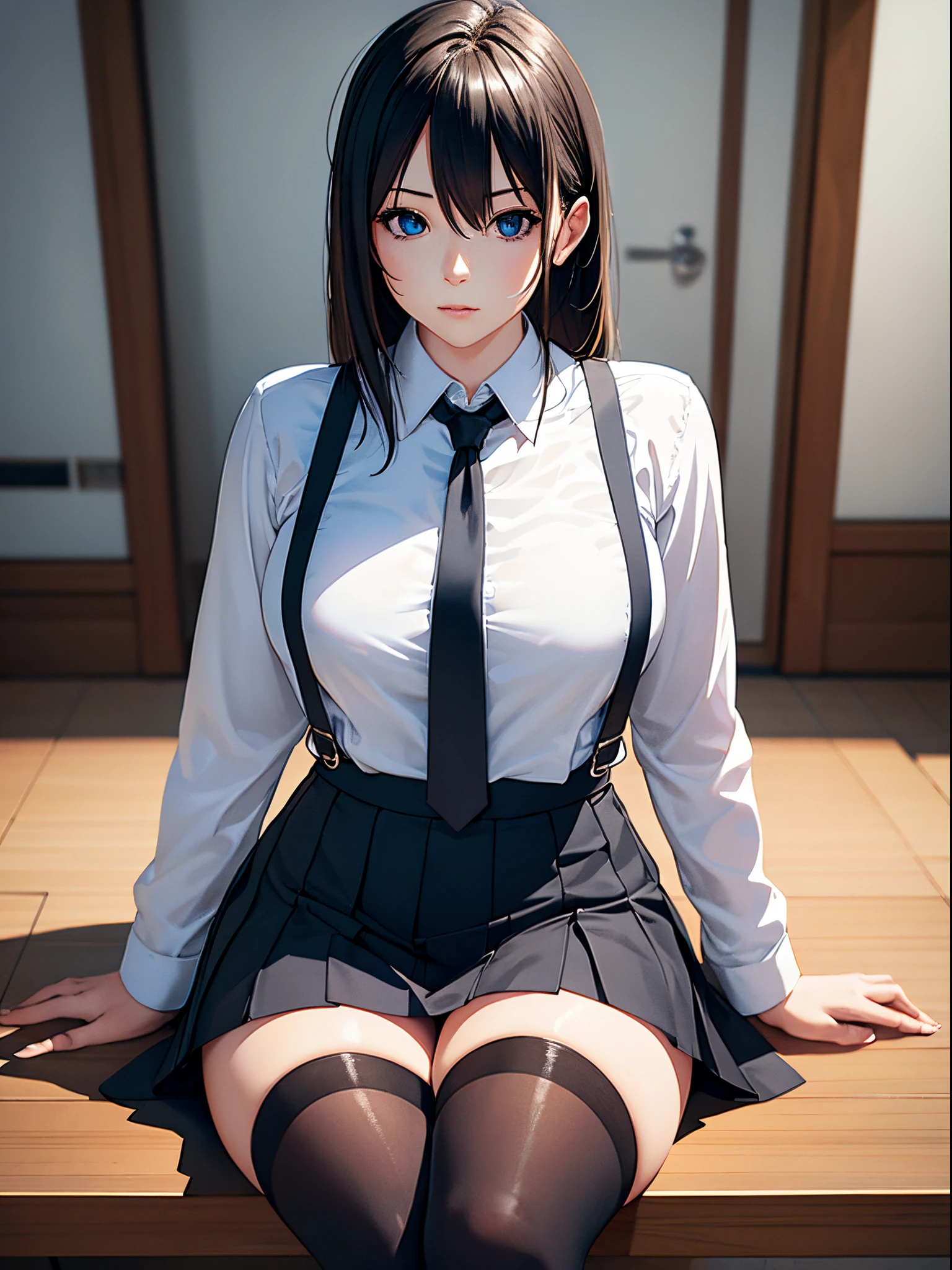 (medium shot, looking away, shift her off center), standing the corner of the table's side, various clothes, wearing skirt, she thrusts her crotch forward, she uses her crotch to push the corner of the table top board from the side, The table and crotch are in close contact, open her legs, straddling, downtown, in front of something store at the sidewalk,