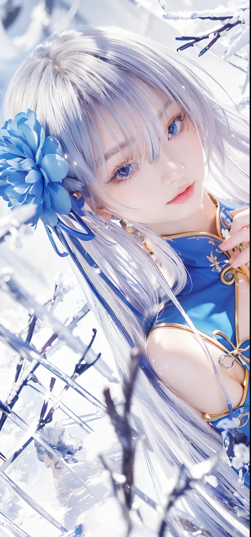 ((tmasterpiece)), ((Best quality at best)), ((A high resolution)), ((detailedbackground)), ((extremely detaild的 CG unified 8k wallpapers)), adolable,high and cold,goddes