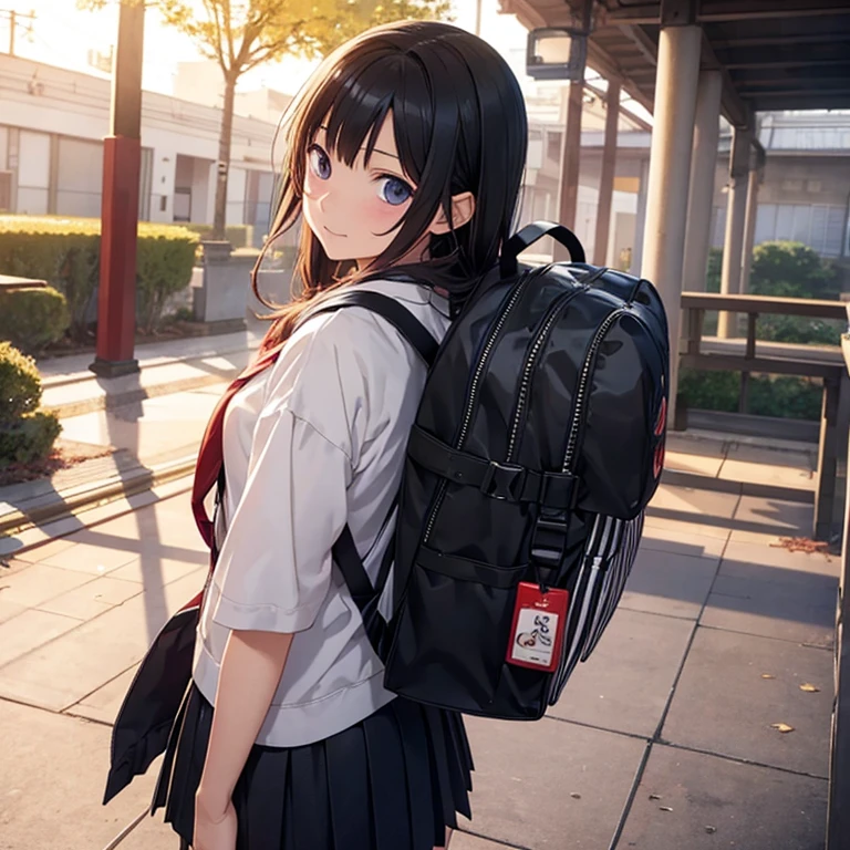 ers old,Yakkokuji Mayoi,backpack,School route,Looks Back