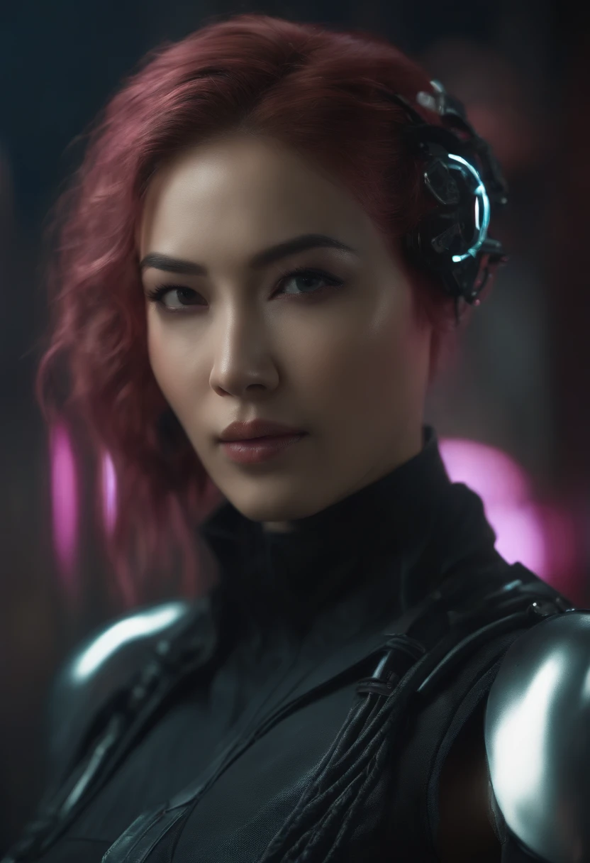 Film-graded film, Photography, primitive, Masterpiece, Evil woman, magick, ultra-wide-angle, the golden ratio, ultra fine photos, (cyborg arm:1.3), Medium breast, Best quality, 超高分辨率, Photorealistic, Sunlight, stunningly beautiful, Half body, Delicate face, Vibrant eyes, Original photo, 1girll, Solo, 1girll, Long scarf around the neck, Head Cover, goggles, (Extremely detailed Cg Unity 8K wallpaper), most beautiful artwork in the world, Professional photography, trending on artstationh, trending on CGSociety, Intricate, High detail, Sharp focus, Dramatic, Photorealistic, Cyberpunk, Futuristic, Pale skin, Slim body, (highdetailskin:1.2), 8K UHD, Digital SLR, Soft lighting, High quality, filmgrain, femele, Glossy, Pink and white vibes, (Long braided Bob hair:1.3), (Cyberpunk world town background:1.4), (Highest quality:1.3), (Sharp focus:1.5), (Photorealistic:1.3), (Highly detailed skin), (Detailed face), (highdetailskin:1.2), (glistning skin:1.2), cyborg arm