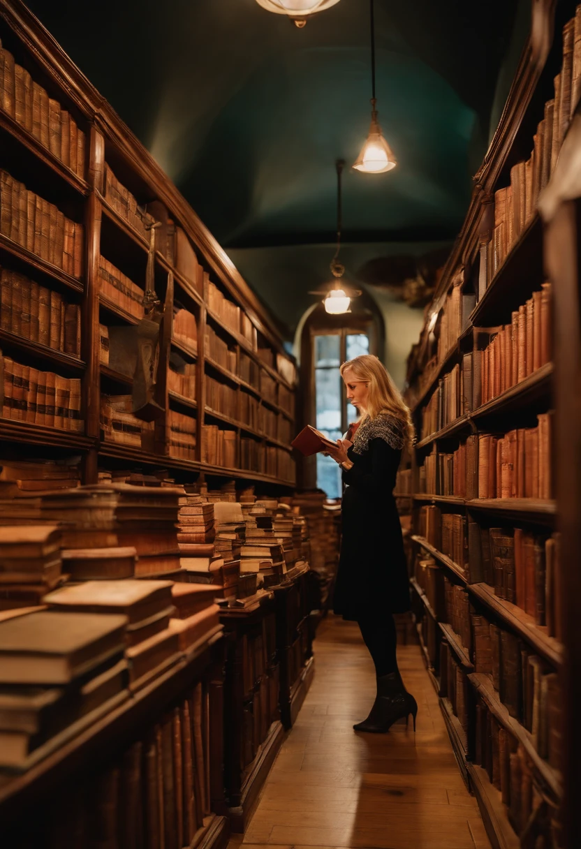 A photo of me browsing through antique books at Flourish and Blotts, with a look of fascination on my face.,original,Portrayed by JK Rowling herself