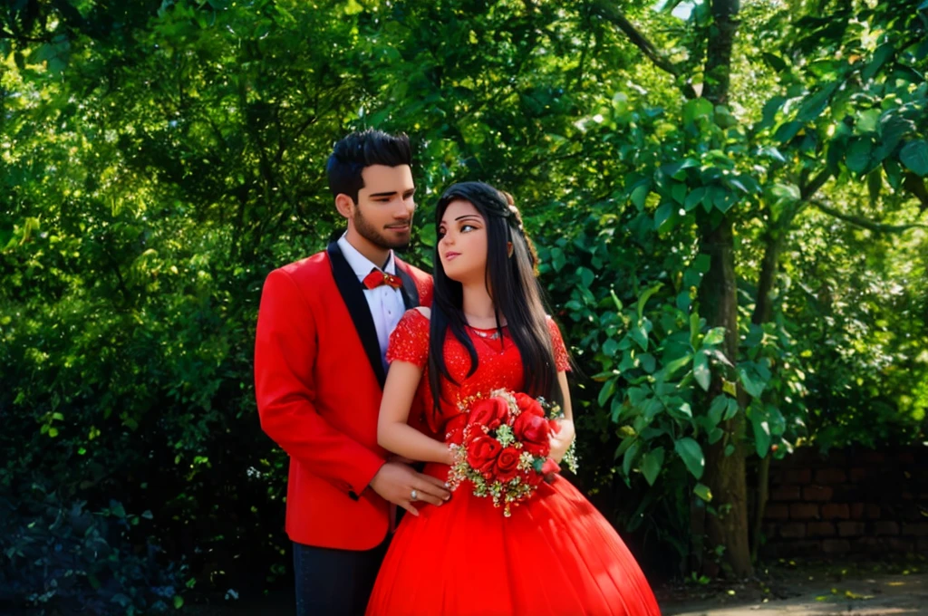 Realistic high quality background 3D, lovely couple, high quality resolution, background change beautiful theme