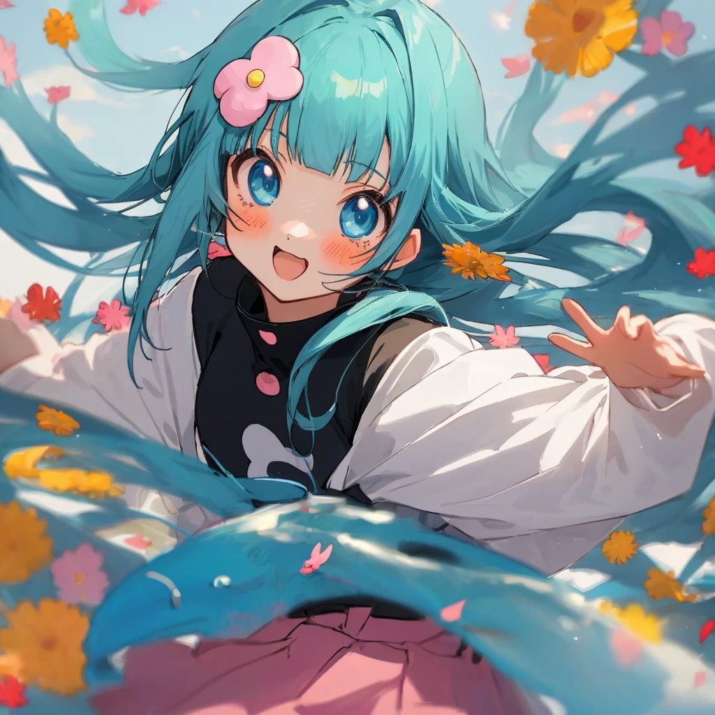 Anime style girl with kawaii