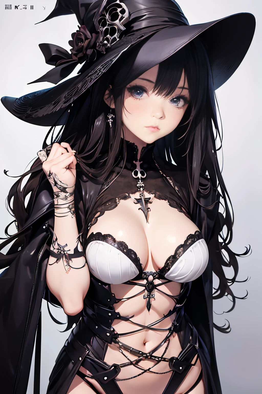 Anime girl holding a skeleton and skull in her hands, anime skull portrait woman, mechanized witch girl, Gothic Maiden anime girl, guweiz on pixiv artstation, guweiz on artstation pixiv, beautiful necromancer girl, Detailed Digital Anime Art, cushart krenz key art feminine, detailed anime character art, Detailed key anime art