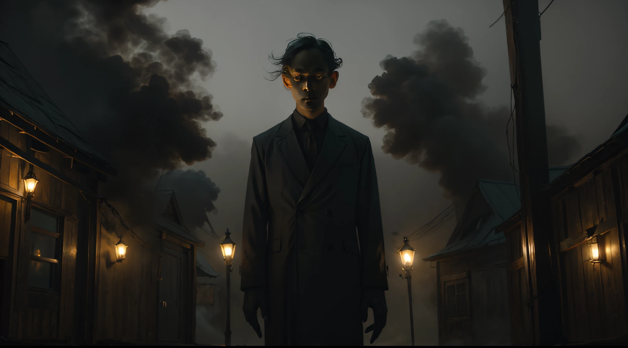 Seven eerie, smoky black shadows.