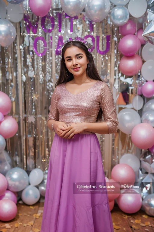 High quality background quality cute and same
facial appearances ( oval shape face), sparkly material top cute girl