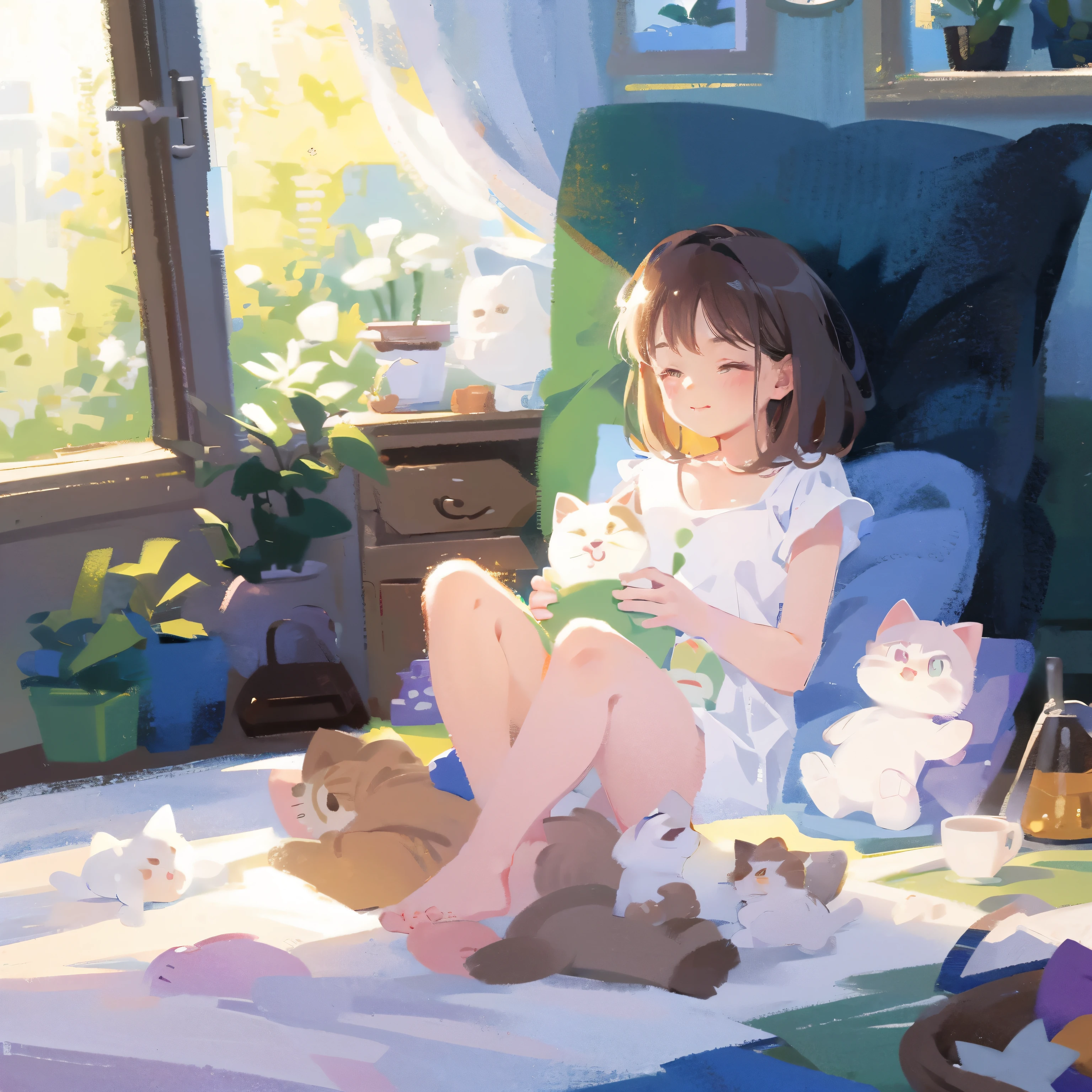 (best quality,ultra-detailed,photorealistic),cat,eating,milk,Scottish fold, sunlight,window,relaxing,comfortable,cozy,curiosity,whiskers,furry,curled up,tail,playful,mischief,domesticated,pet,curious gaze,subtle shadows,calm,beautiful,peaceful,quiet,vibrant,touchable fur,serene,window sill,gentle warmth,beam of light,leisurely,lazy afternoon,tranquil scene.