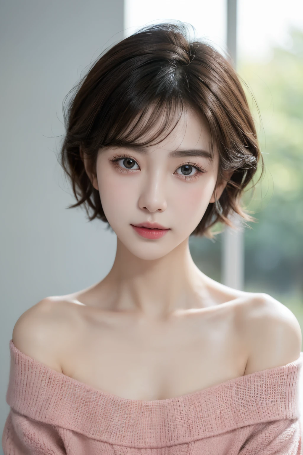 (masterpiece:1.3), (8K, Photorealistic, RAW Photos, Best image quality: 1.4), 20 year old flat chested girl、(Random hairstyle:1.2)、Super detailed face、Eye on the details、double eyelid、Sharp focus:1.2、Beautiful woman:1.4、Light brown hair、Highest quality、masterpiece、Ultra-high resolution、(Photorealistic:1.4)、Highly detailed and professional lighting、Beautiful girl naked、thin、Serious expression、Short Hair、Deadly position、Clear Skin、Random Pause、Shiny Hair、Sculpture model pose、