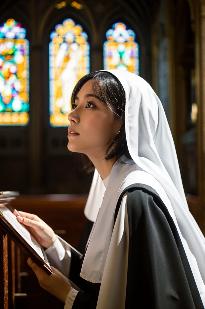 Lustful nun in church