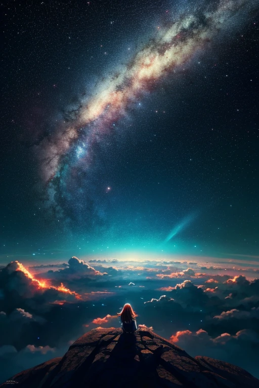 anime anime wallpapers with a view of the sky and stars, cosmic skies. by makoto shinkai, anime art wallpaper 4 k, anime art wallpaper 4k, anime art wallpaper 8 k, anime sky, amazing wallpaper, anime wallpaper 4 k, anime wallpaper 4k, 4k anime wallpaper, makoto shinkai cyril rolando, anime background art