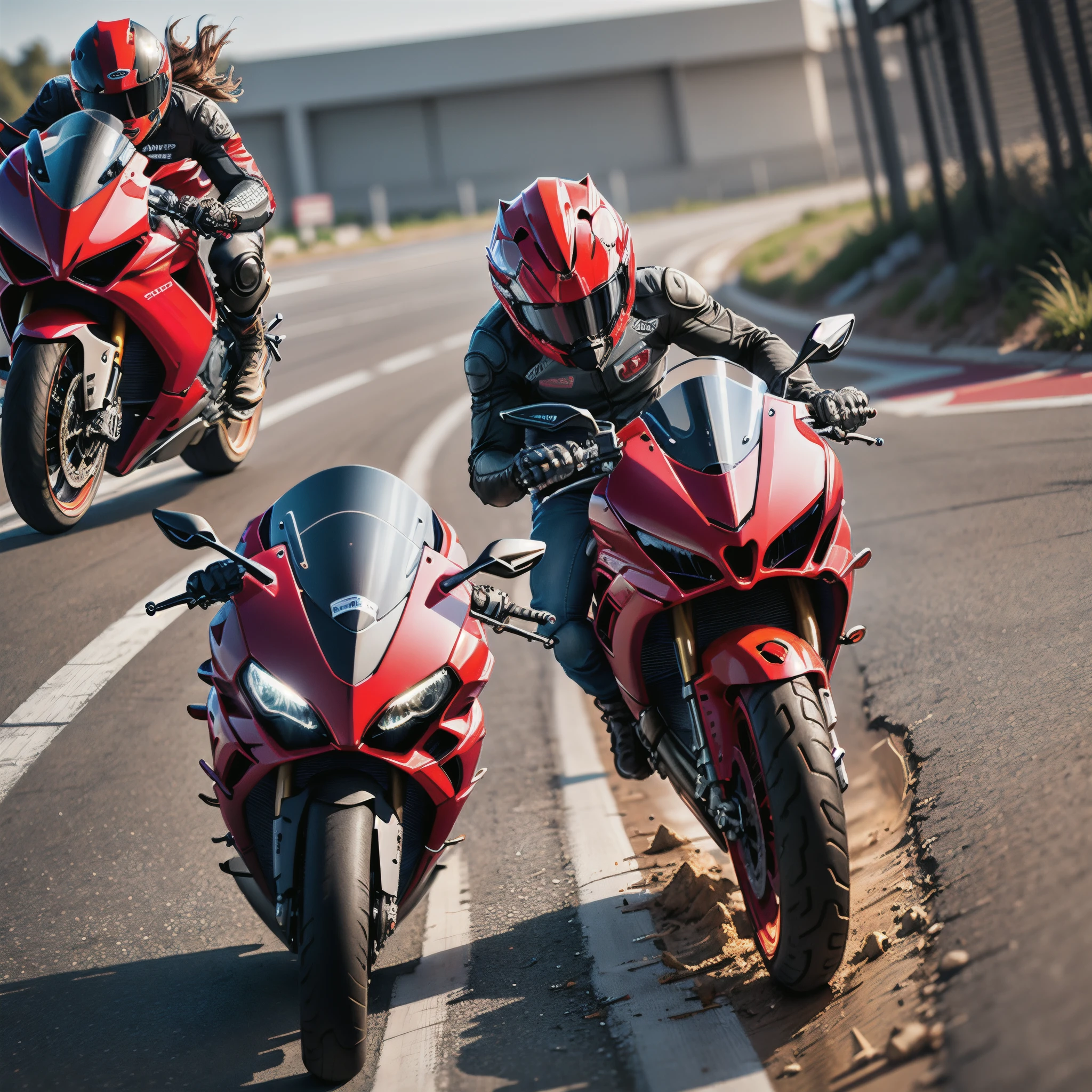 Jovem pilotando uma Ducati Panigale v4