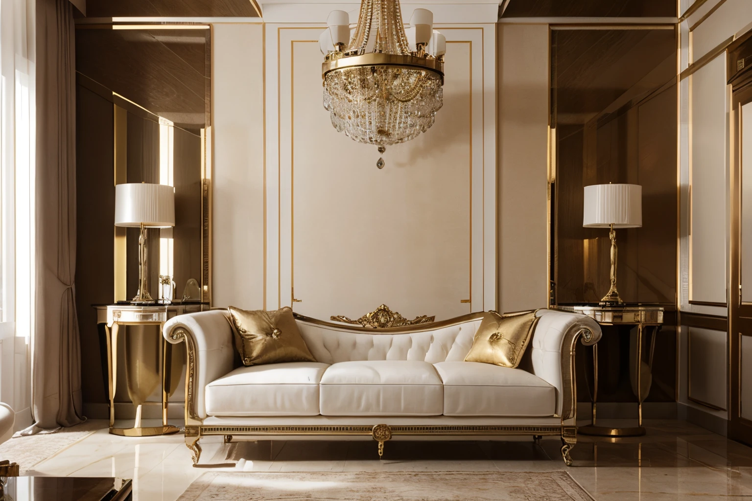 "luxurious and modern interior design with a touch of sophistication and elegance."