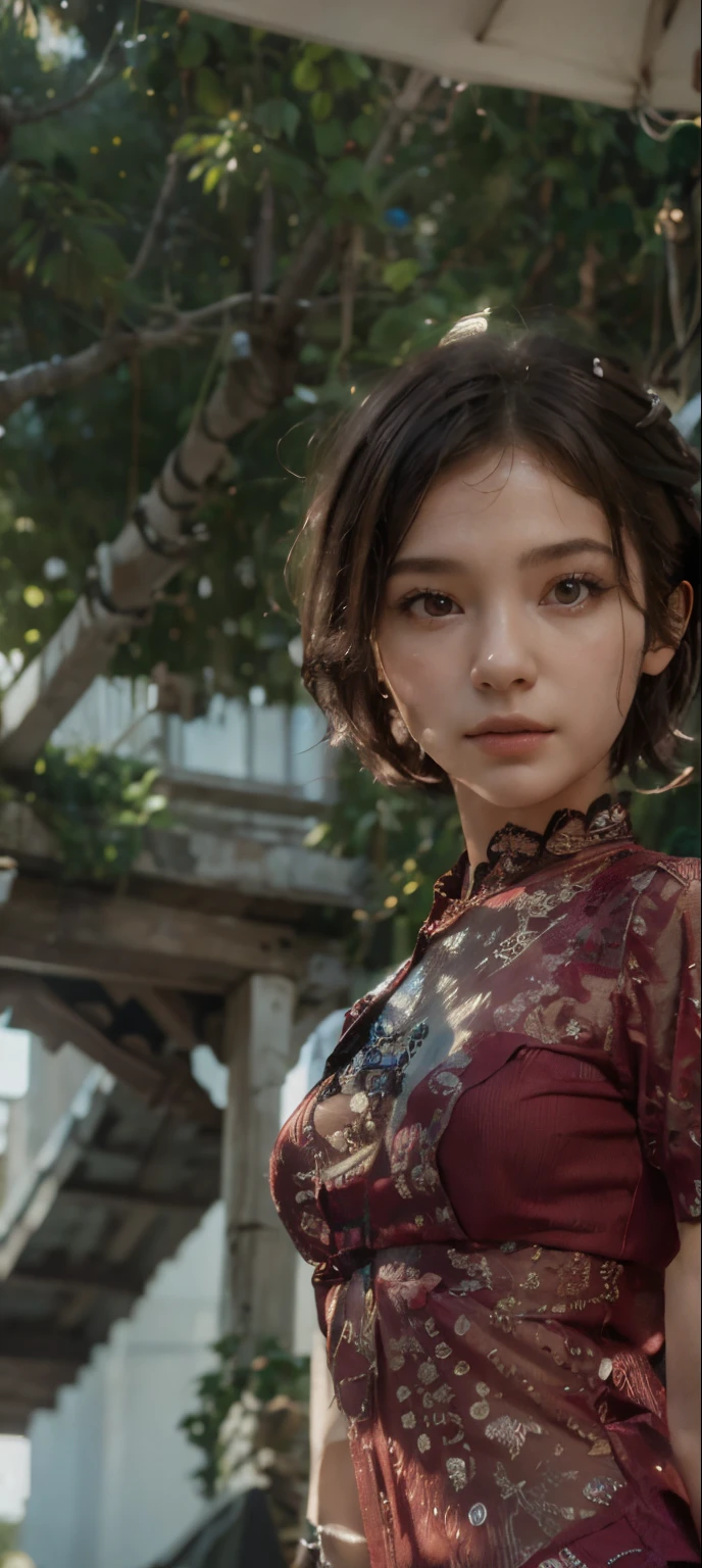 (Masterpiece, Best Quality, High Resolution: 1.2), 1 Girl, Solo,short hair,3d,realistic