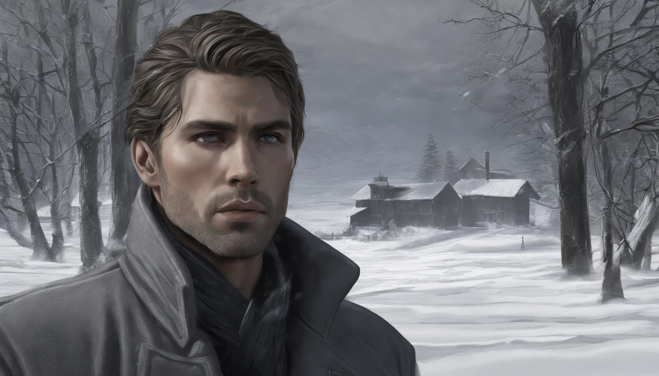 Envision a striking portrait of a man in a snow-covered landscape, with a face that is meticulously crafted for realism and accuracy. Every facial feature, from the contours of his skin to the details of his expression, is rendered with precision. The lines, shadows, and nuances of his face capture the authentic essence of the individual, showcasing a blend of resilience and contemplation amid the wintry surroundings.

The realism extends to his eyes, reflecting the determination and experiences etched into his gaze. Fine details, such as subtle expressions and the play of light on his features, contribute to a lifelike portrayal. The snowland background complements the authenticity, with the winter sunlight subtly illuminating the man's face.

This portrait aims to provide a genuine and accurate representation, ensuring that the viewer connects with the man's character as he stands against the serene beauty of the snow-covered landscape.
