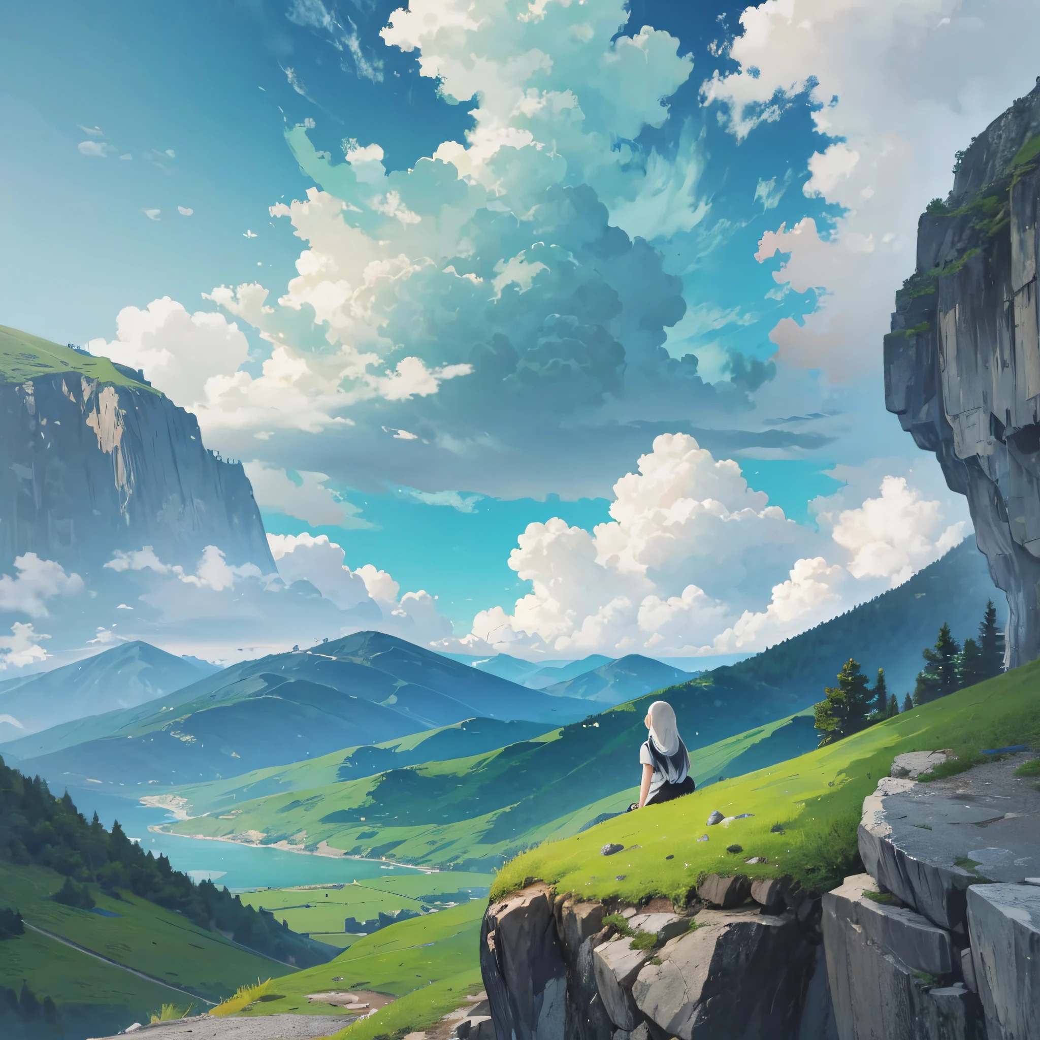 Website logo,green mountains,green waters,mountain water,cartoony,Pubic area is clear,Minimalist,، simple,Commercial icons