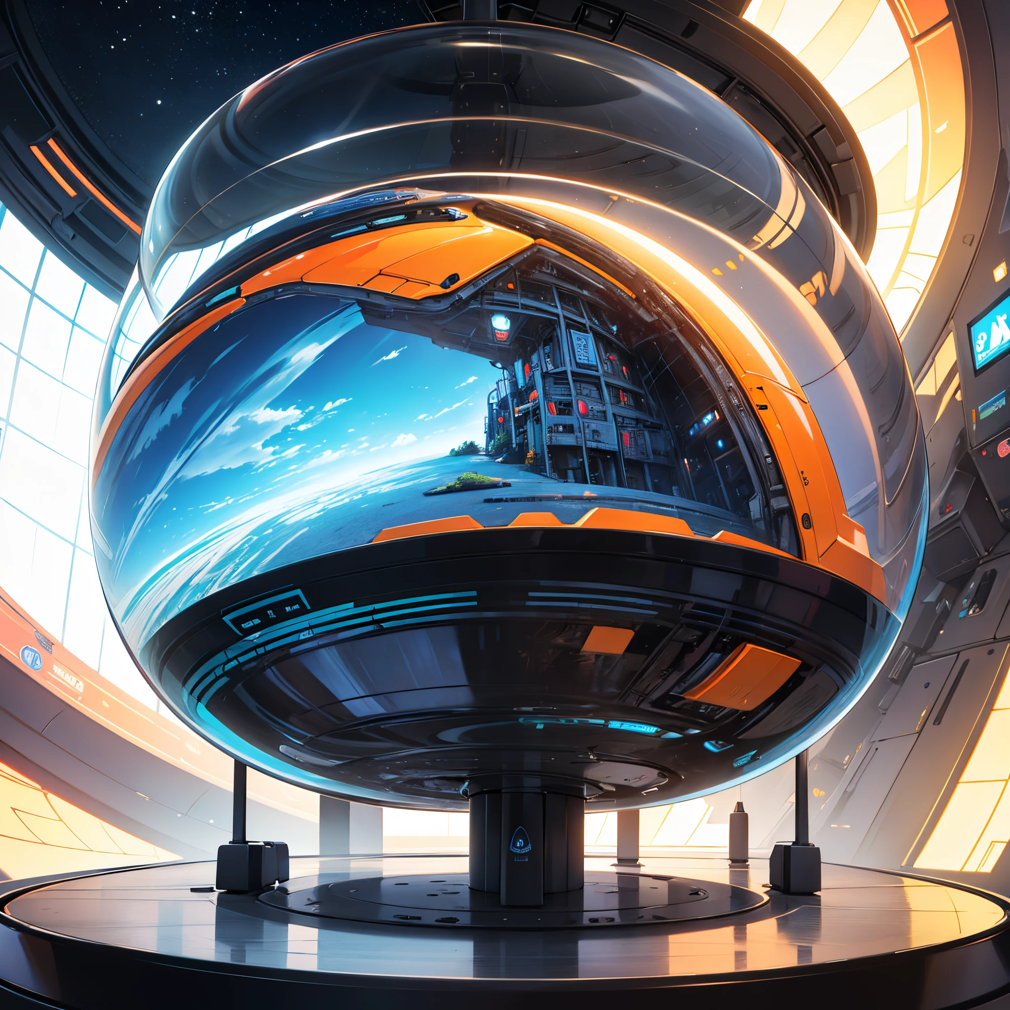 Capsula embrional futurista con (liquido dentro)