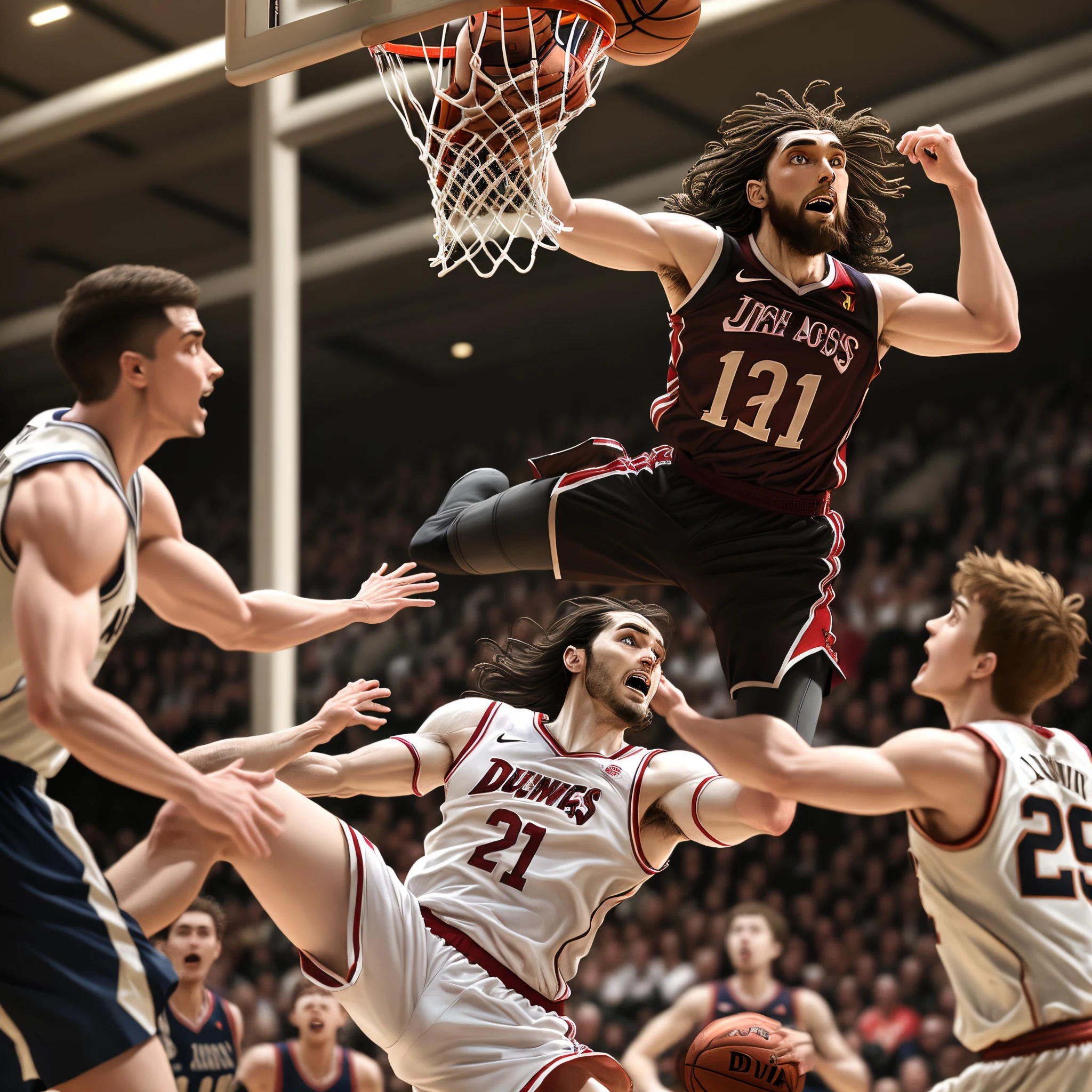 Jesus Christ catching a basketball