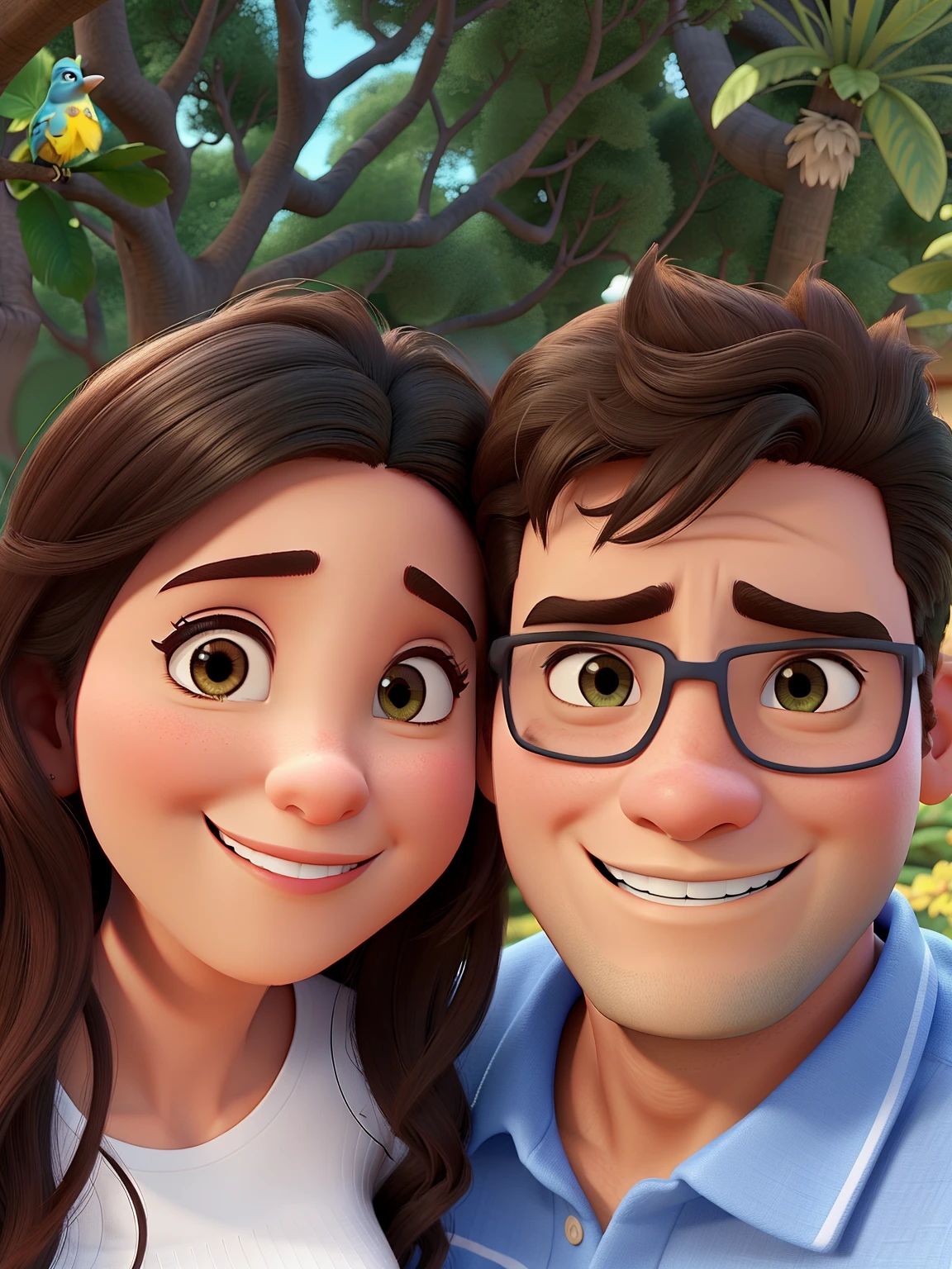 casal no estilo disney pixar, alta qualidade, melhor qualidade