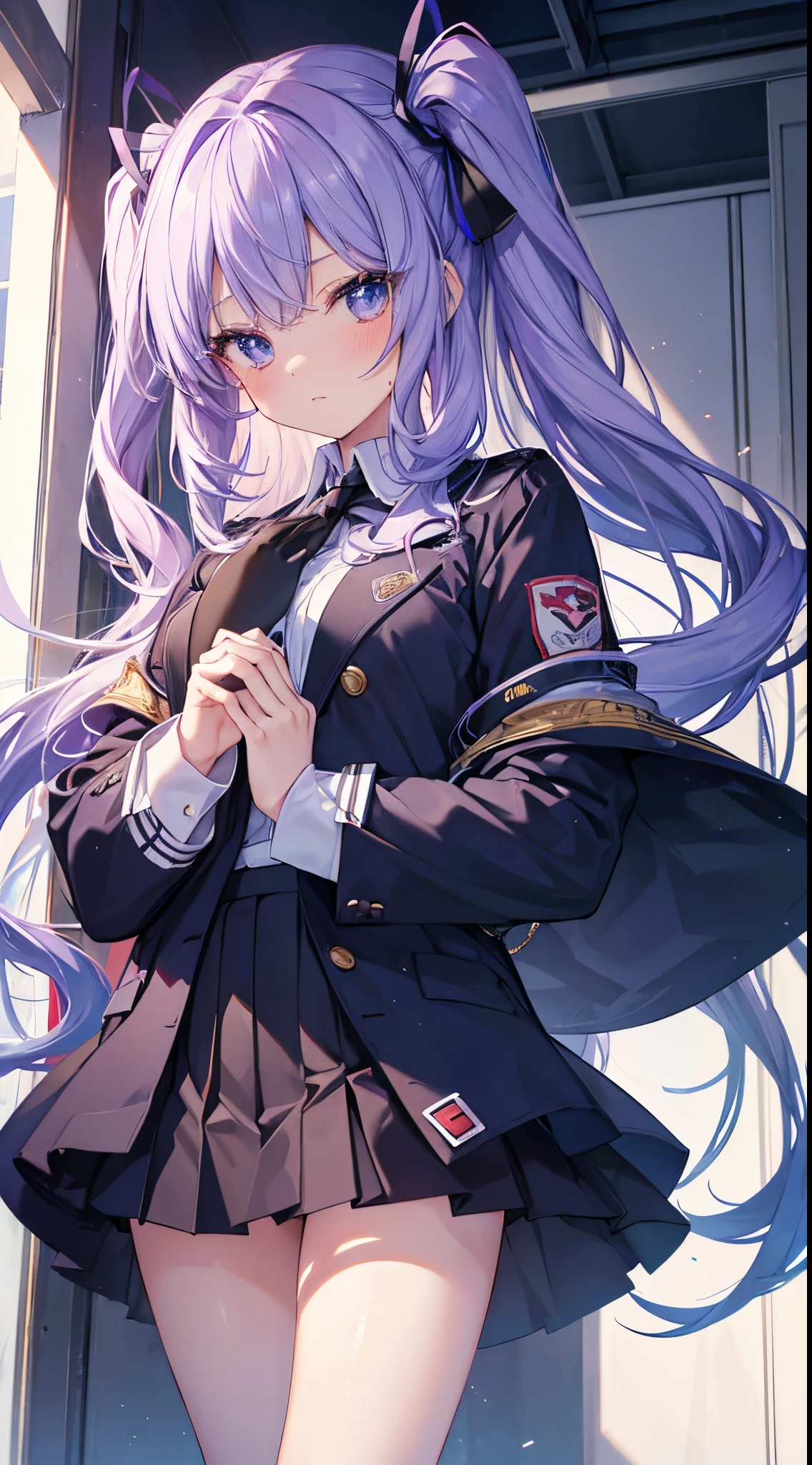 (((Top image quality、8K、low angles、femele)))、((female high-school student、Naughty anime style、kawaii、a beauty girl))、((Wearing a uniform、Flipping up a skirt、Pants are visible)、lascivious、Underpants、pantiy、Flipping up the skirt with your own hands、Facing the front and looking down、Grabbing a skirt with your own hands、Random Uniform