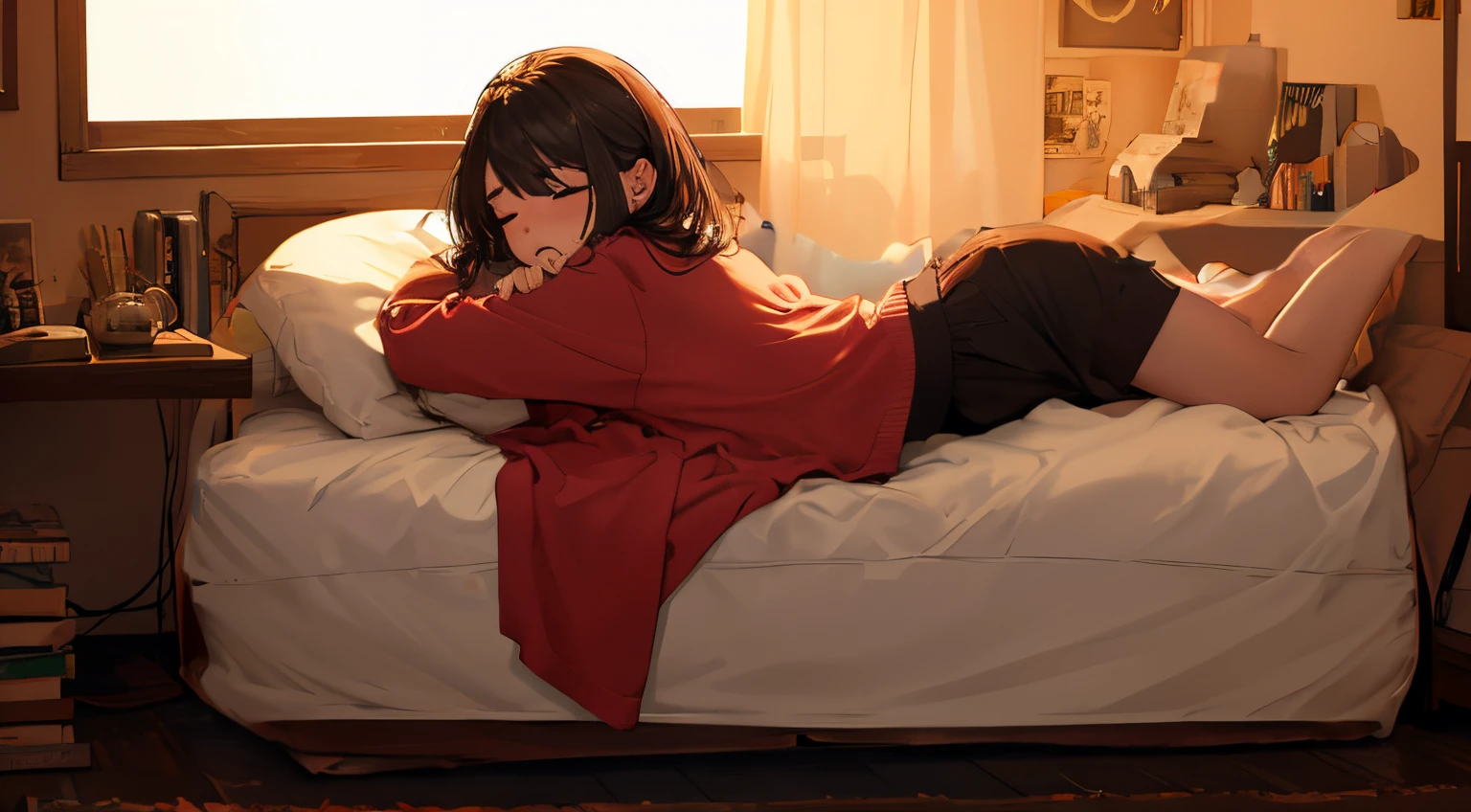 Mejora la ropa chica durmiendo ojos cerrados cama grande