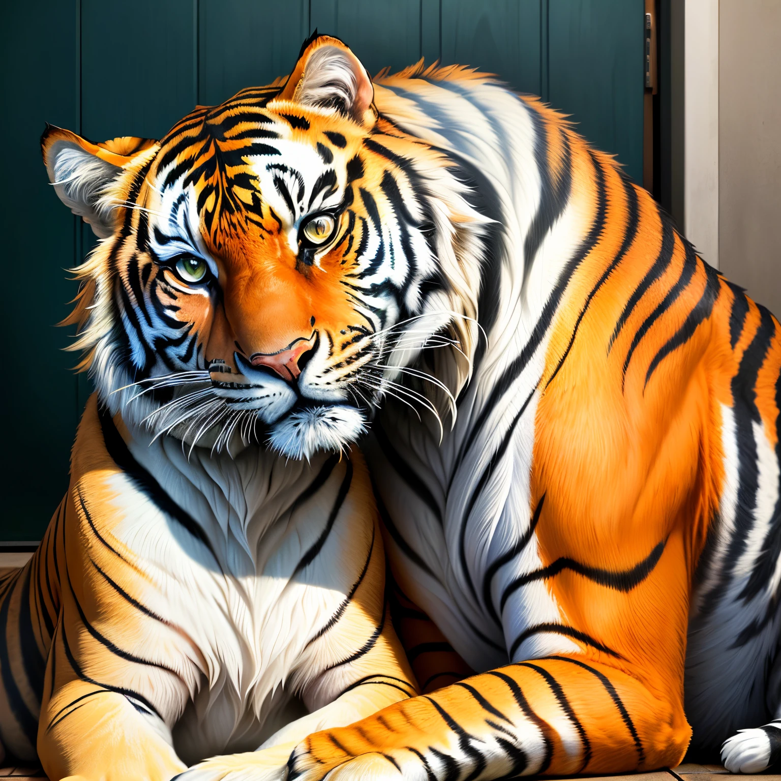 HD graphics，Detailed and realistic，high detal，high qulity，photo-realistic，photorealistic eye，Detailed paws，Masterpiece artwork，top-quality，32k，hyper HD, ((((feral tiger)))), ((((on all fours, raised tail,  huge balls, hyper flared penis, erected, excessive cum, hyper cum splatter, cum explode, cum strings, cum all the way through, all the way through, ass to wall, excessive cum on wall)))), ((((cumplosion, mouth cumplosion, gaping mouth))))