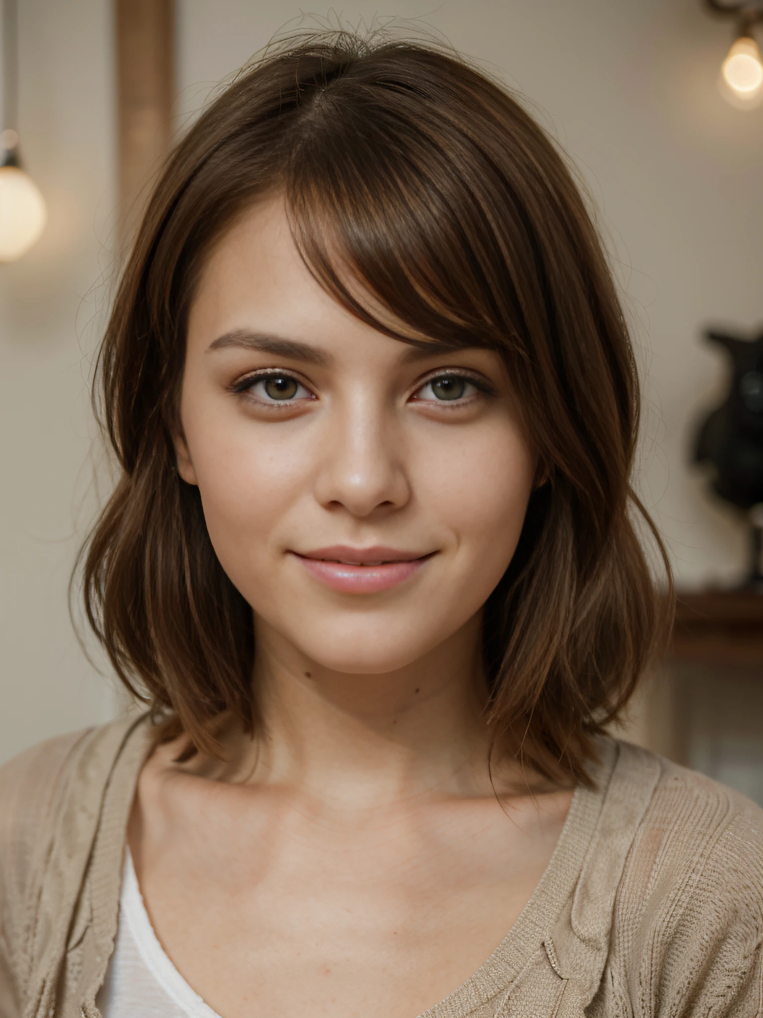 ((best quality)), ((masterpiece)), (detailed), perfect face, an image of a 27-year-old American woman with blonde hair in a casual style. Focus on her face, which has a round shape. Emphasize youthfulness and naturalness in her appearance. Capture a joyful and friendly expression on her face. Combine elements of casual style with accents that highlight her individuality and warmth. 4k photography, UHD.