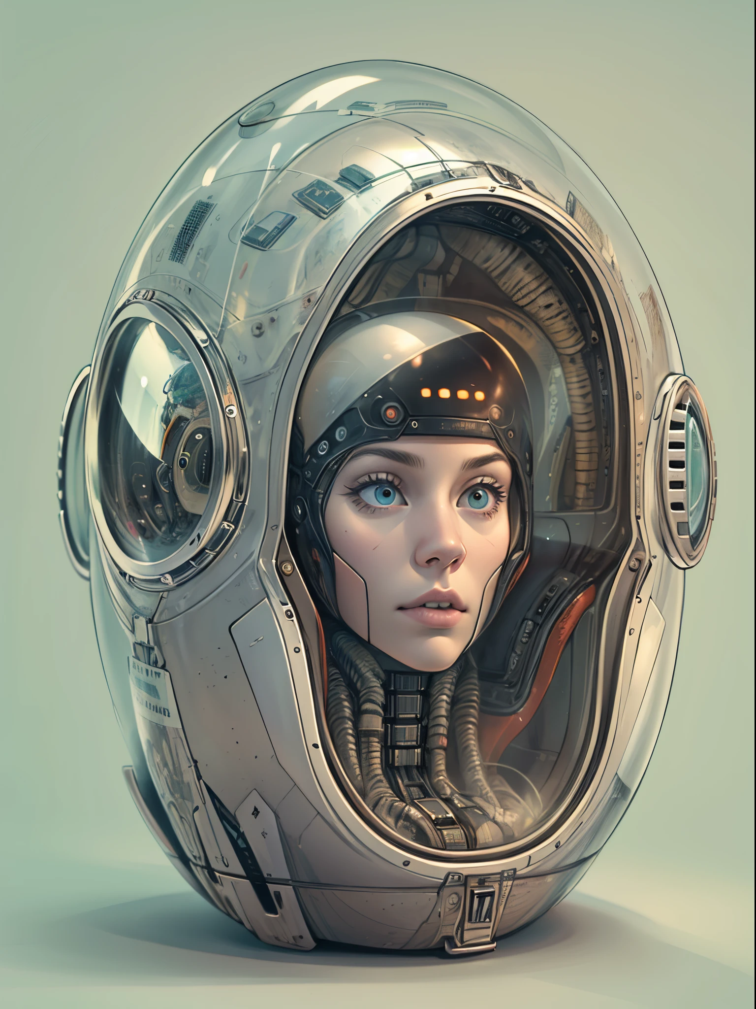 Capsula embrional futurista con (alien dentro).humanos,persona,