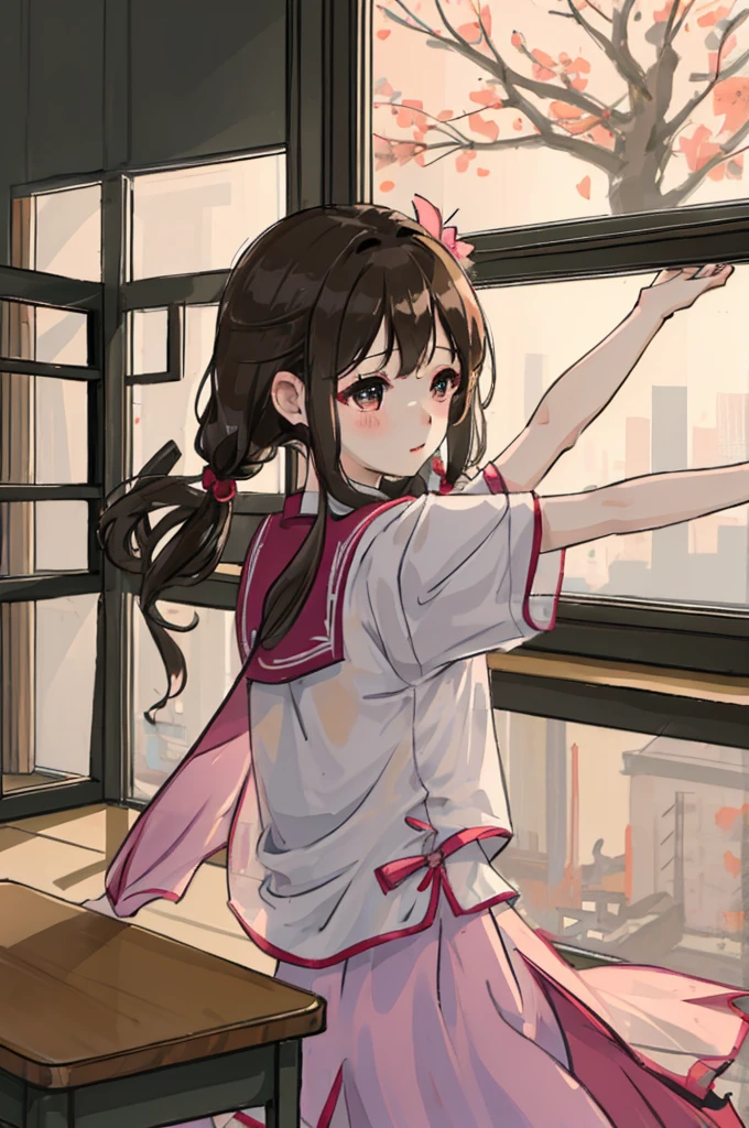 nipple play，first god，Zhongli Lakeside，dance ballet,girl，‎Classroom，desks
