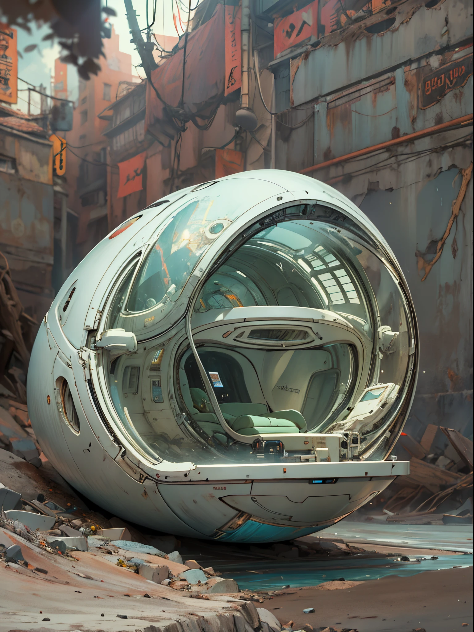 Capsula embrional futurista con (alien dentro).humanos,persona,