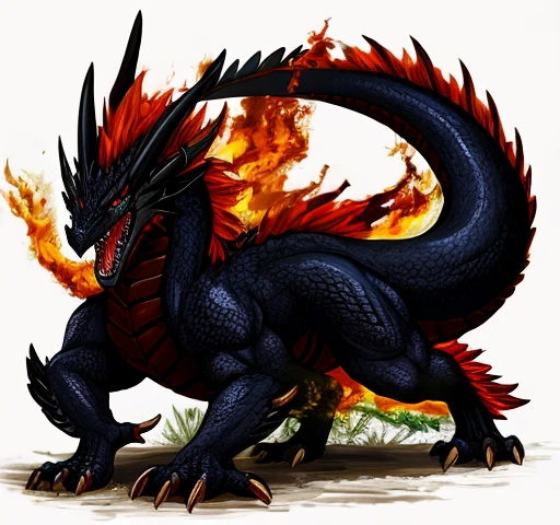 Western dragon,Run on the battlefield,Huge body,Ferocious Fangs,sharp eye,Full body painting,Black Dragon,durable scale